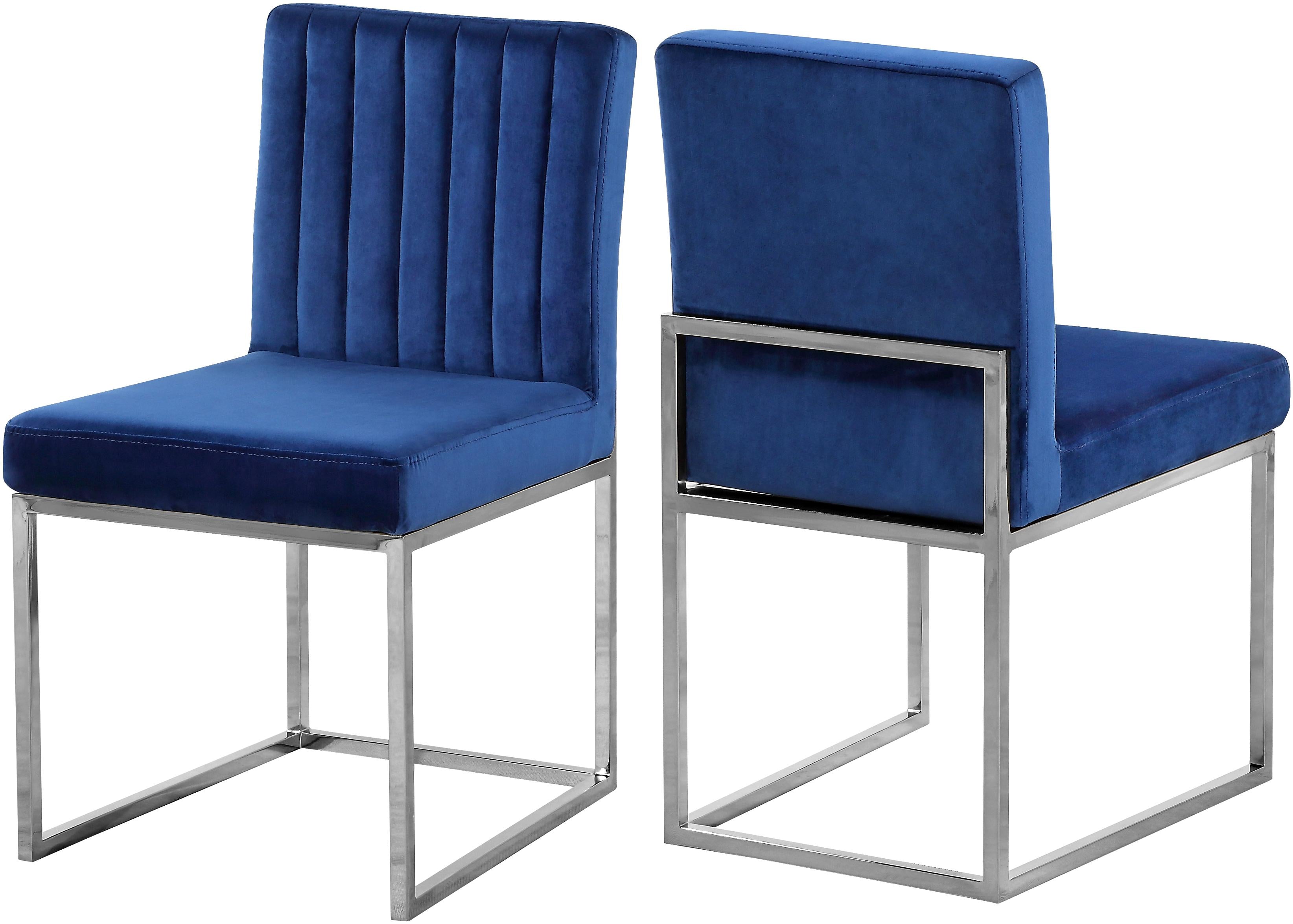 Giselle Navy Velvet Dining Chair - Luxury Home Furniture (MI)