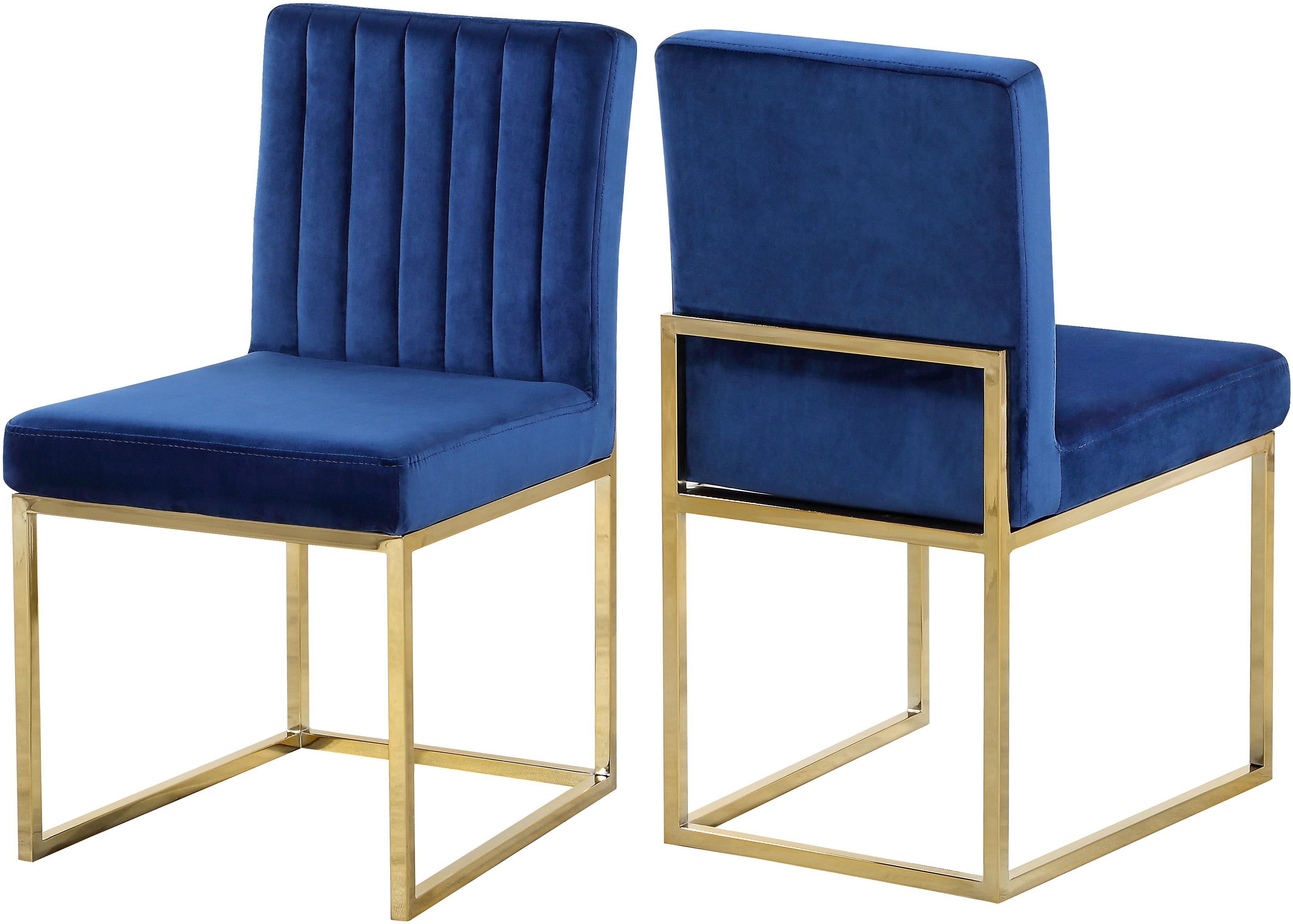 Giselle Navy Velvet Dining Chair - Luxury Home Furniture (MI)