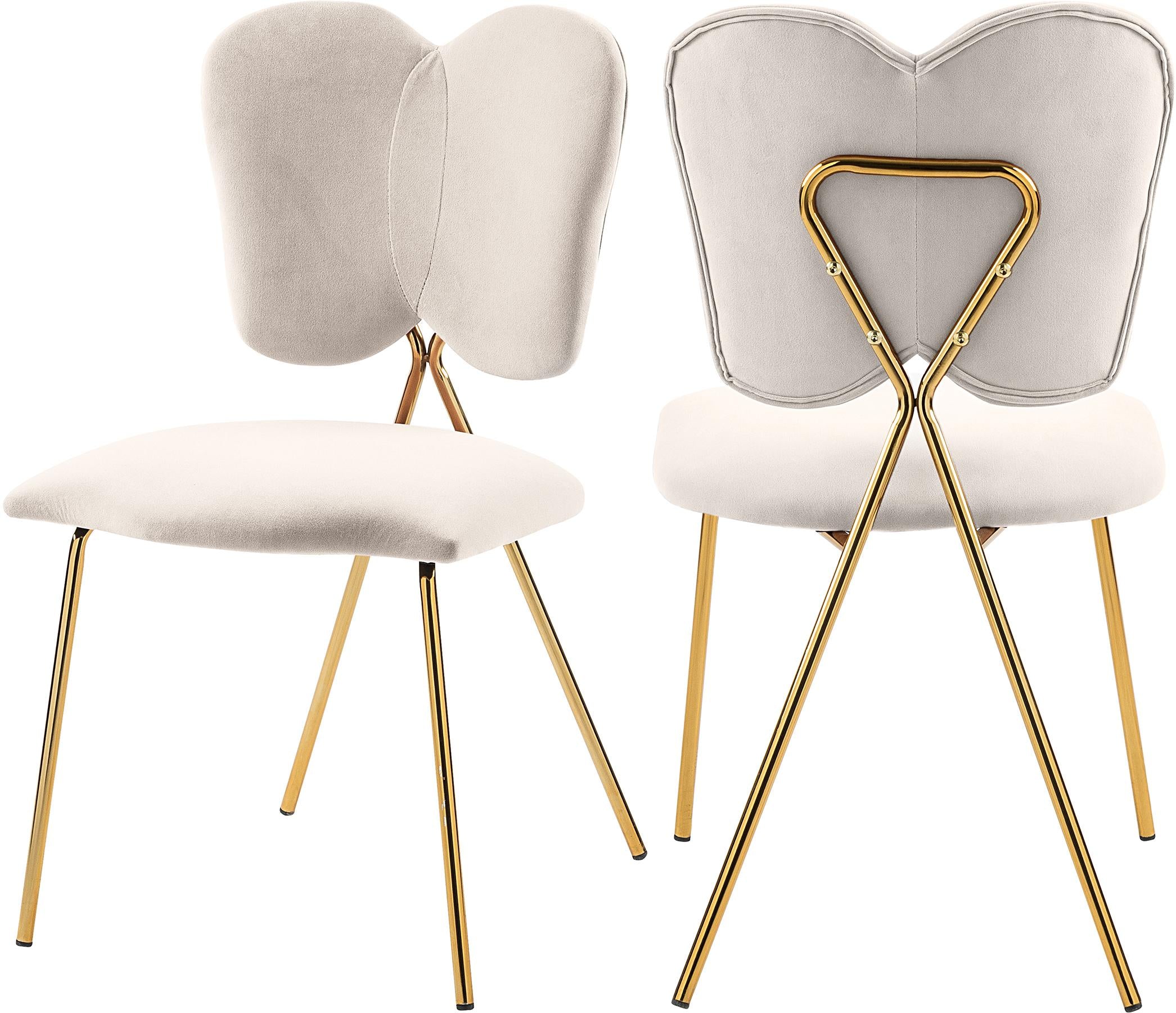 Angel Cream Velvet Dining Chair - Luxury Home Furniture (MI)