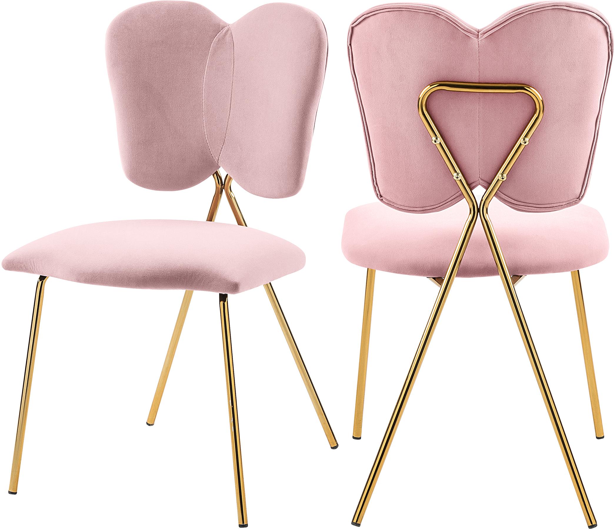 Angel Pink Velvet Dining Chair - Luxury Home Furniture (MI)