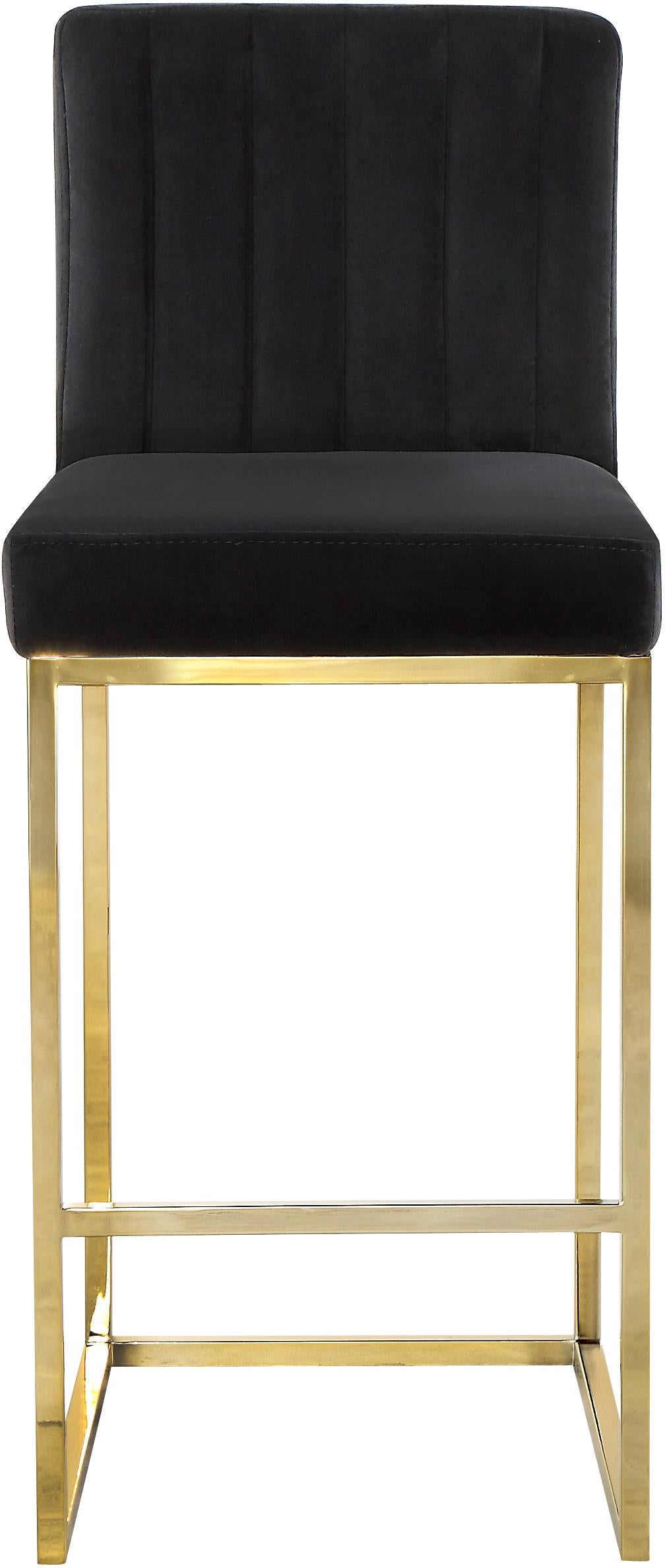 Giselle Black Velvet Stool - Luxury Home Furniture (MI)