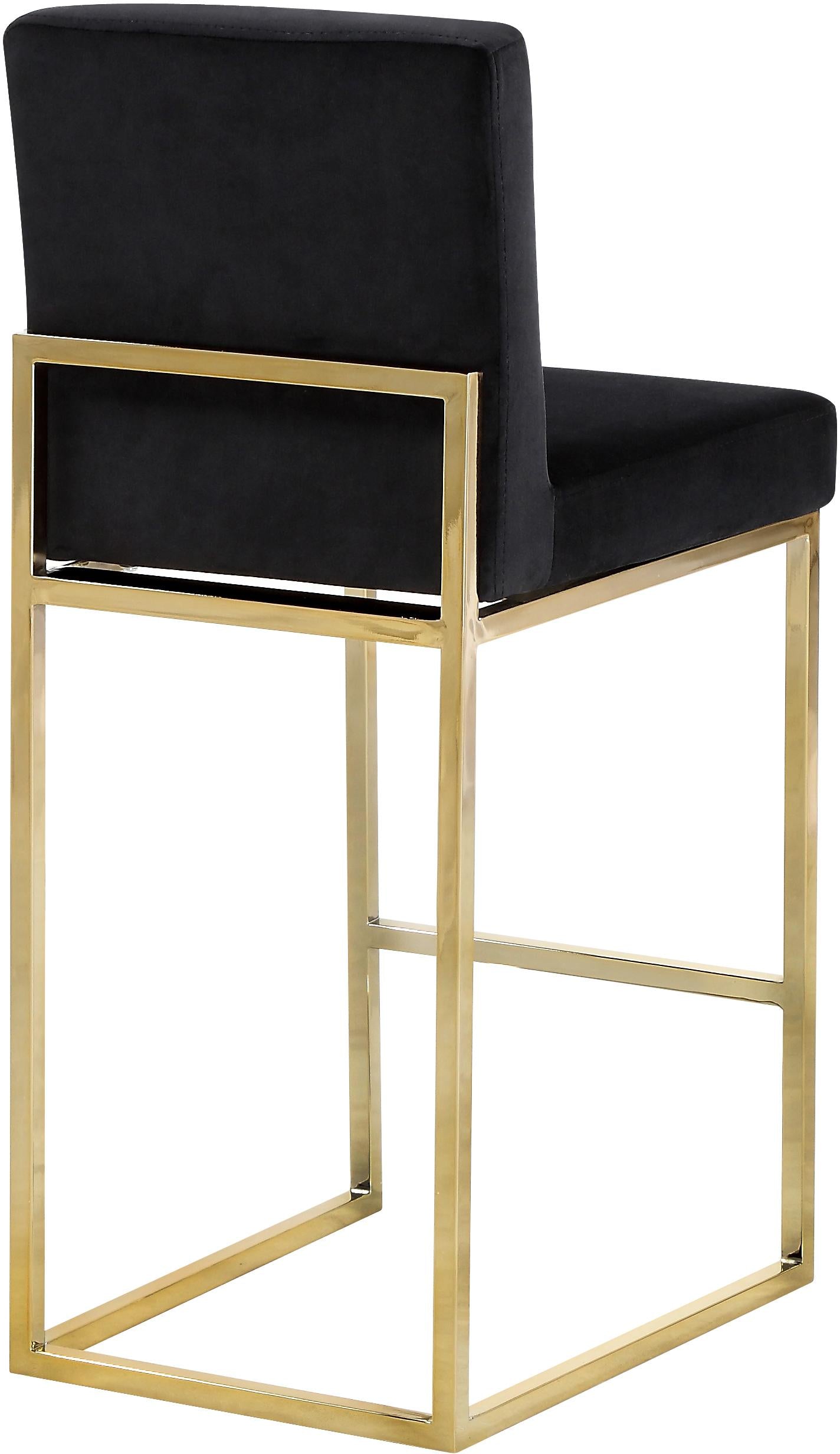 Giselle Black Velvet Stool - Luxury Home Furniture (MI)