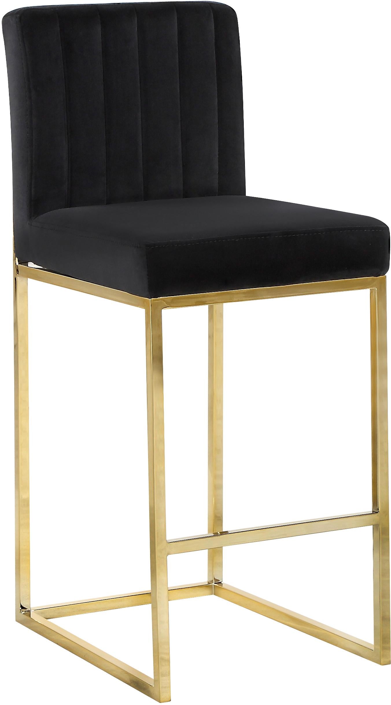 Giselle Black Velvet Stool - Luxury Home Furniture (MI)