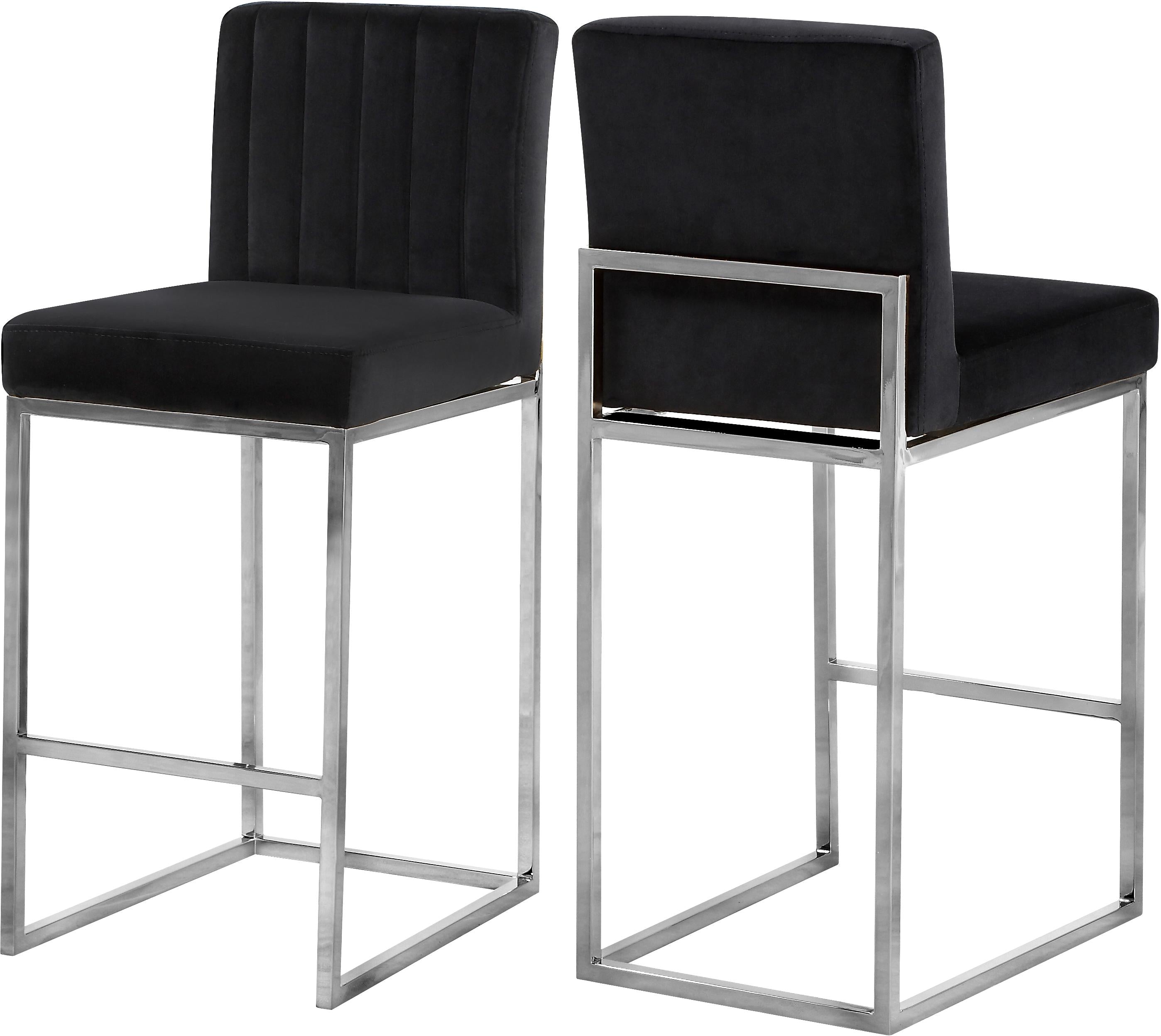 Giselle Black Velvet Stool - Luxury Home Furniture (MI)