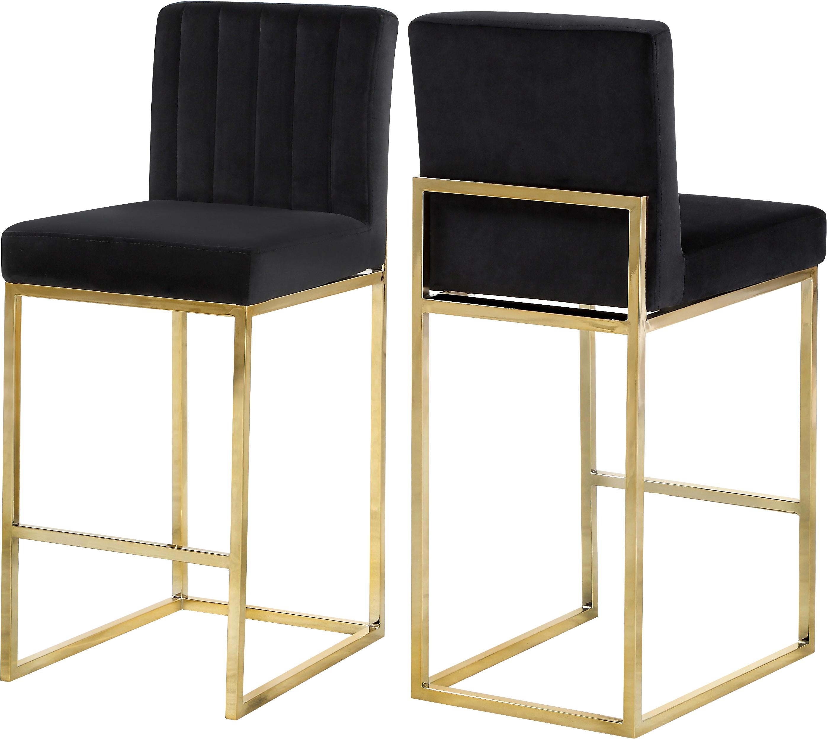 Giselle Black Velvet Stool - Luxury Home Furniture (MI)