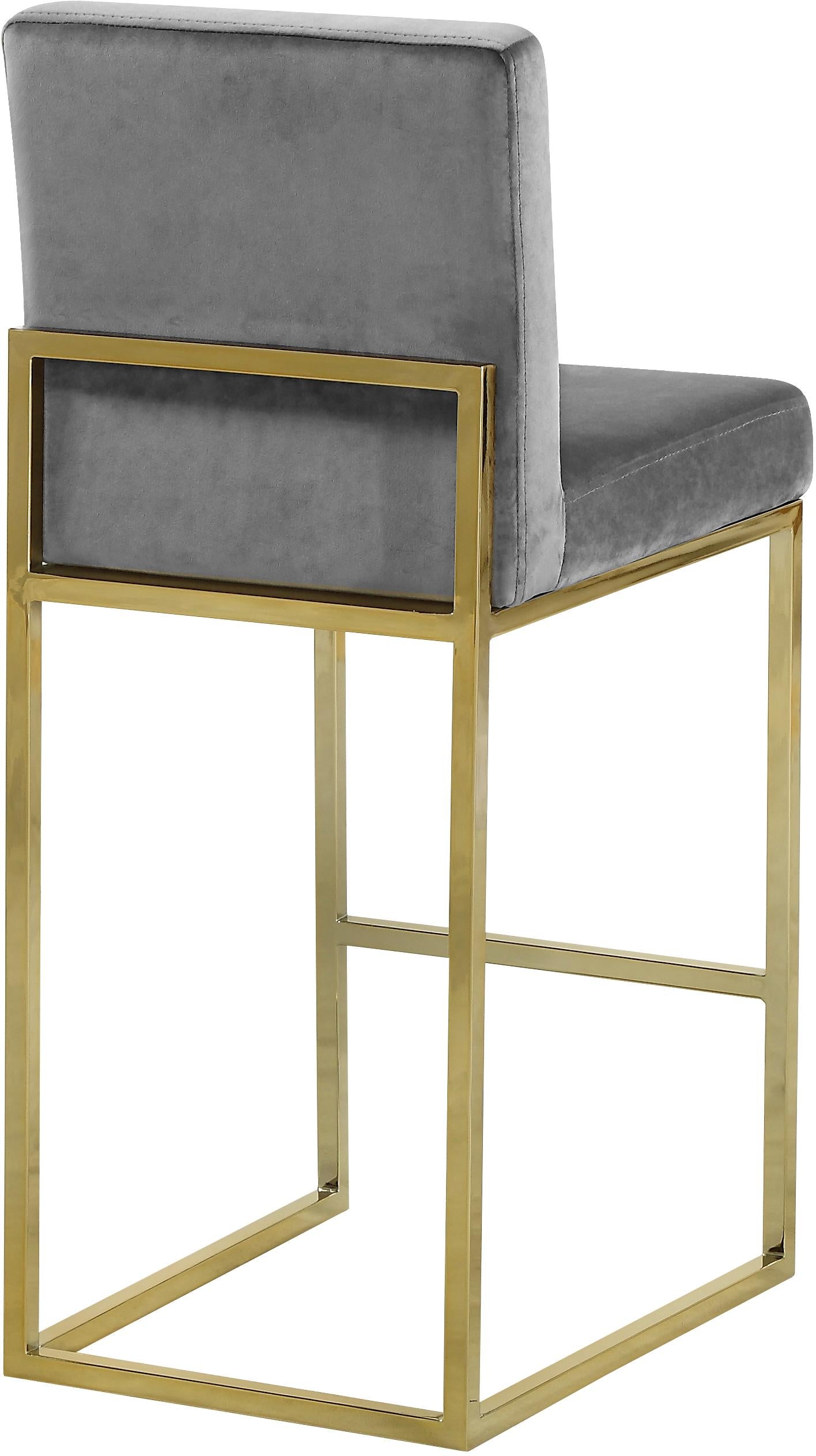 Giselle Grey Velvet Stool - Luxury Home Furniture (MI)