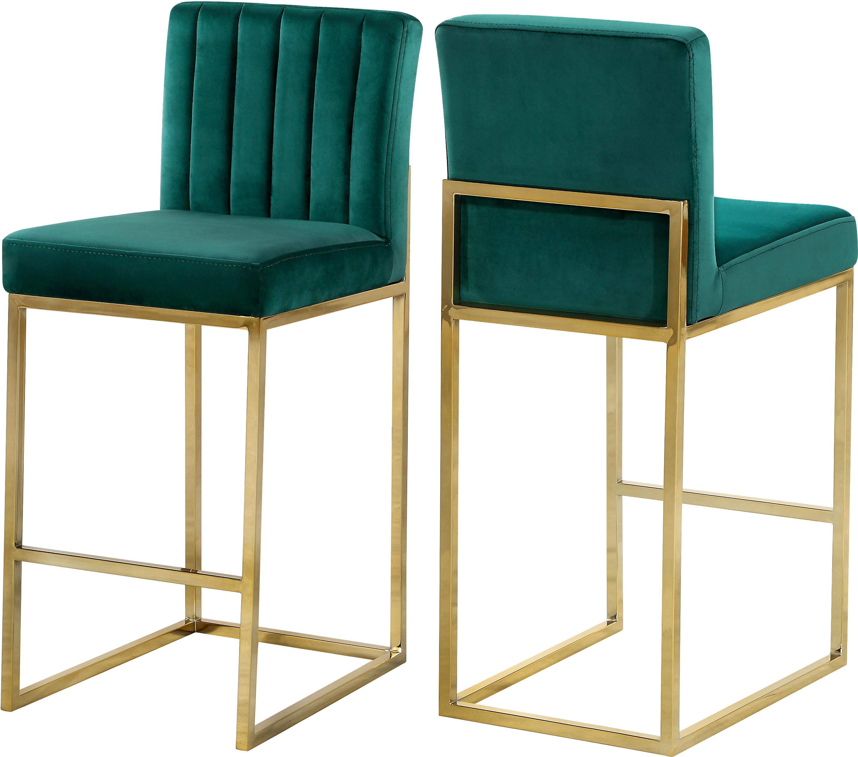 Giselle Green Velvet Stool
