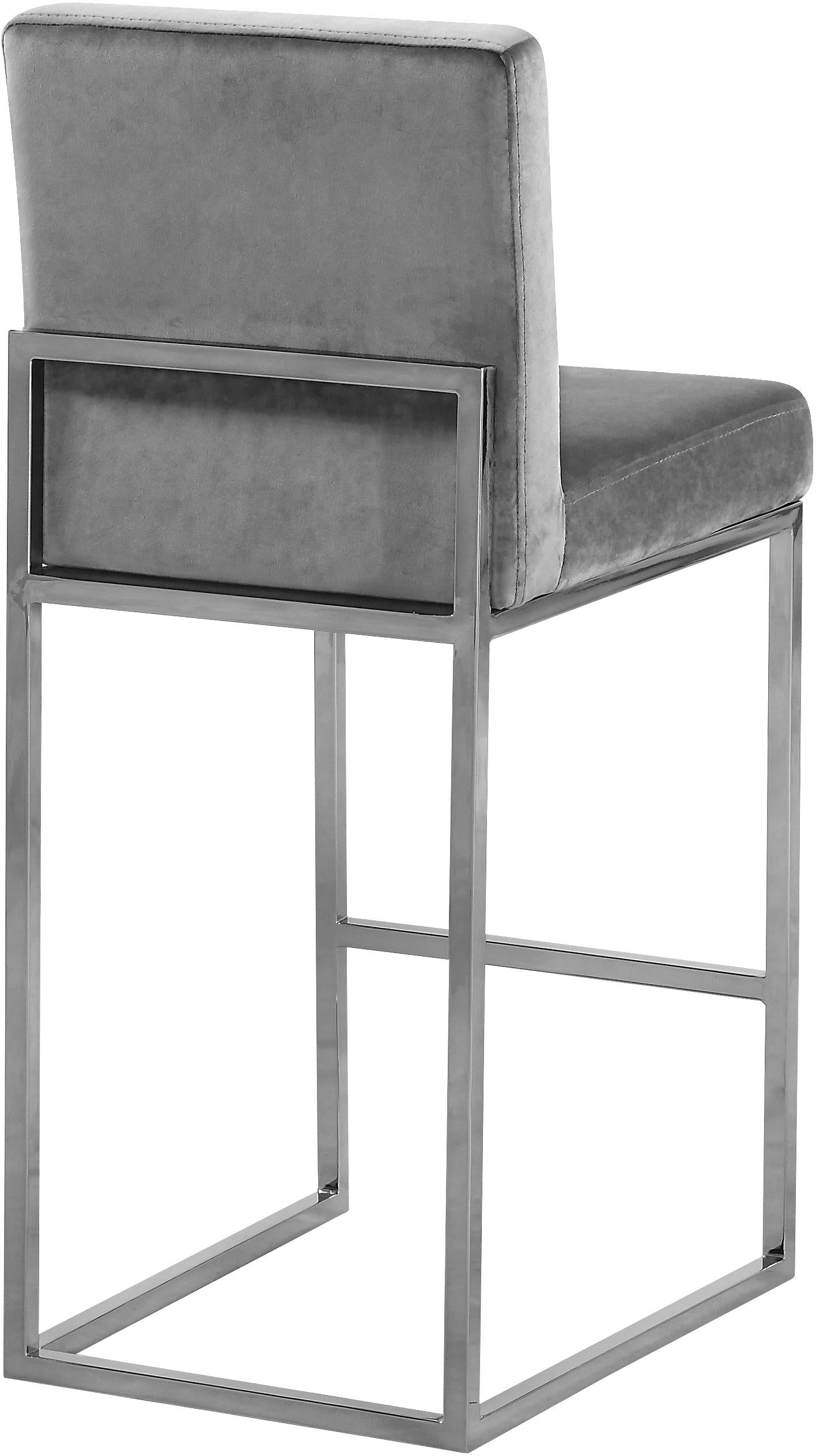 Giselle Grey Velvet Stool - Luxury Home Furniture (MI)
