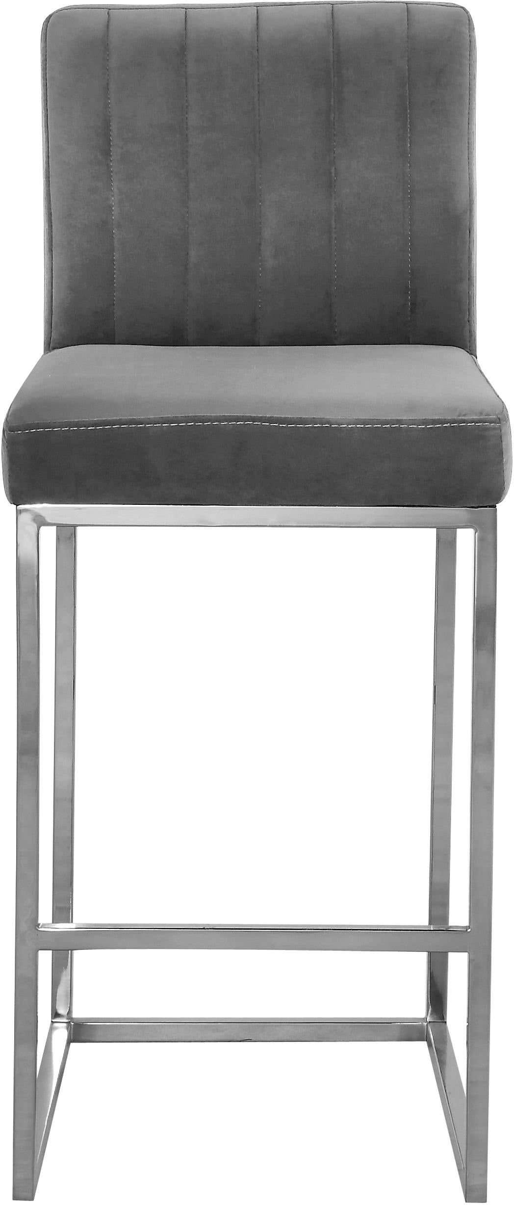 Giselle Grey Velvet Stool - Luxury Home Furniture (MI)