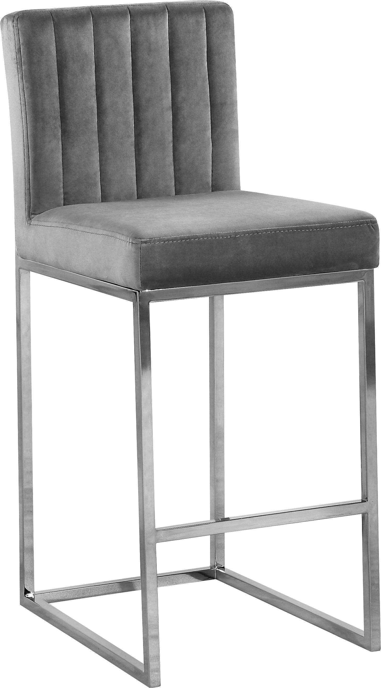 Giselle Grey Velvet Stool - Luxury Home Furniture (MI)