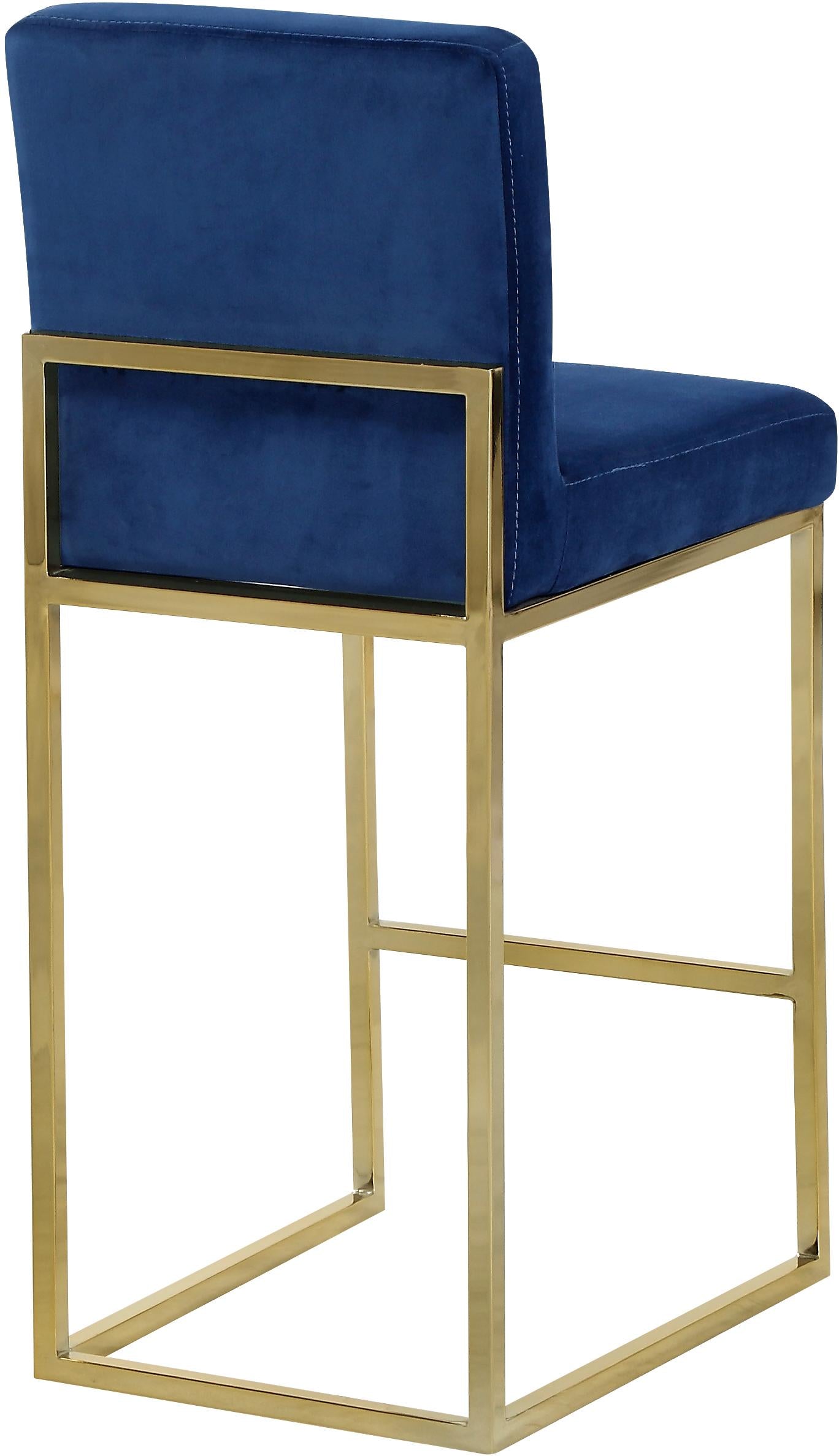Giselle Navy Velvet Stool - Luxury Home Furniture (MI)