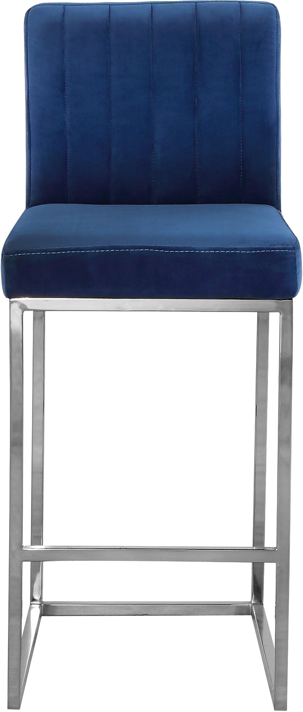Giselle Navy Velvet Stool - Luxury Home Furniture (MI)