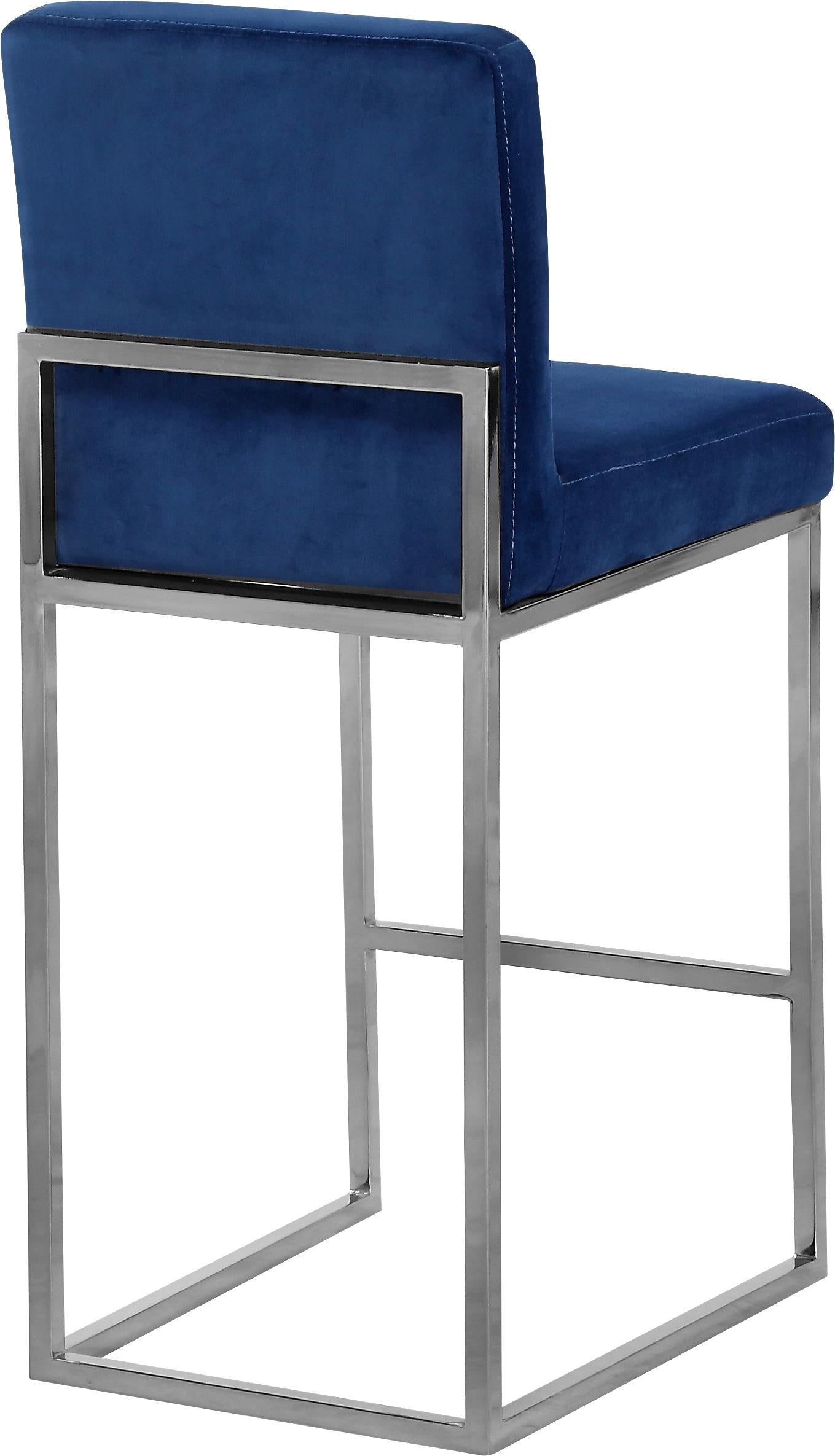 Giselle Navy Velvet Stool - Luxury Home Furniture (MI)