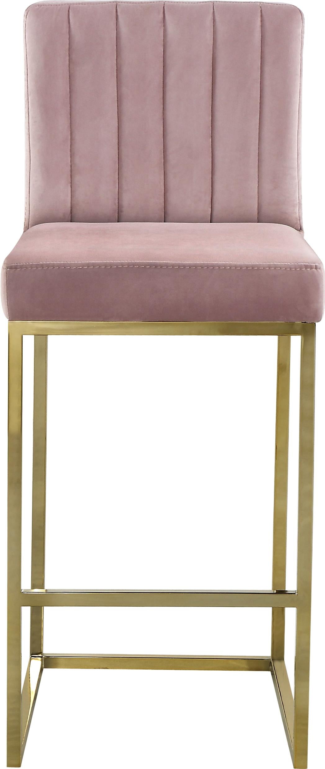 Giselle Pink Velvet Stool - Luxury Home Furniture (MI)