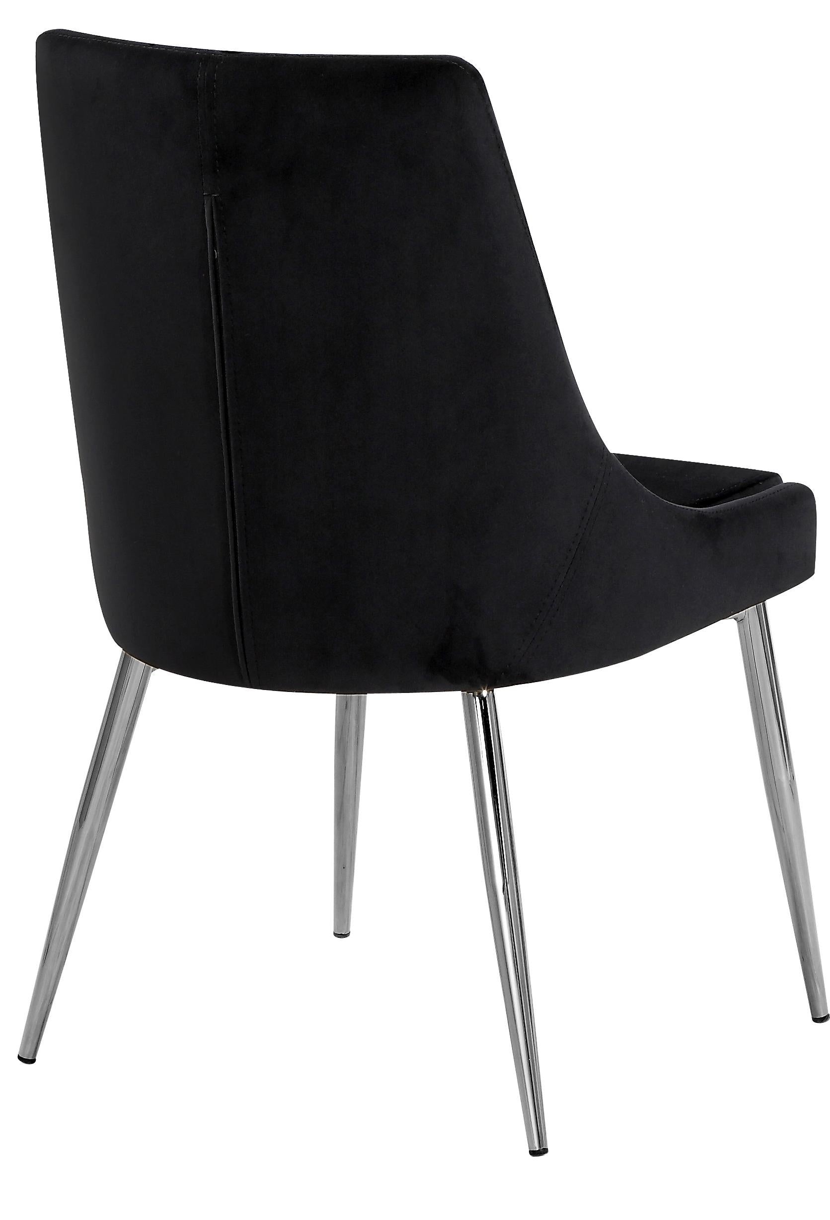 Karina Black Velvet Dining Chair - Luxury Home Furniture (MI)