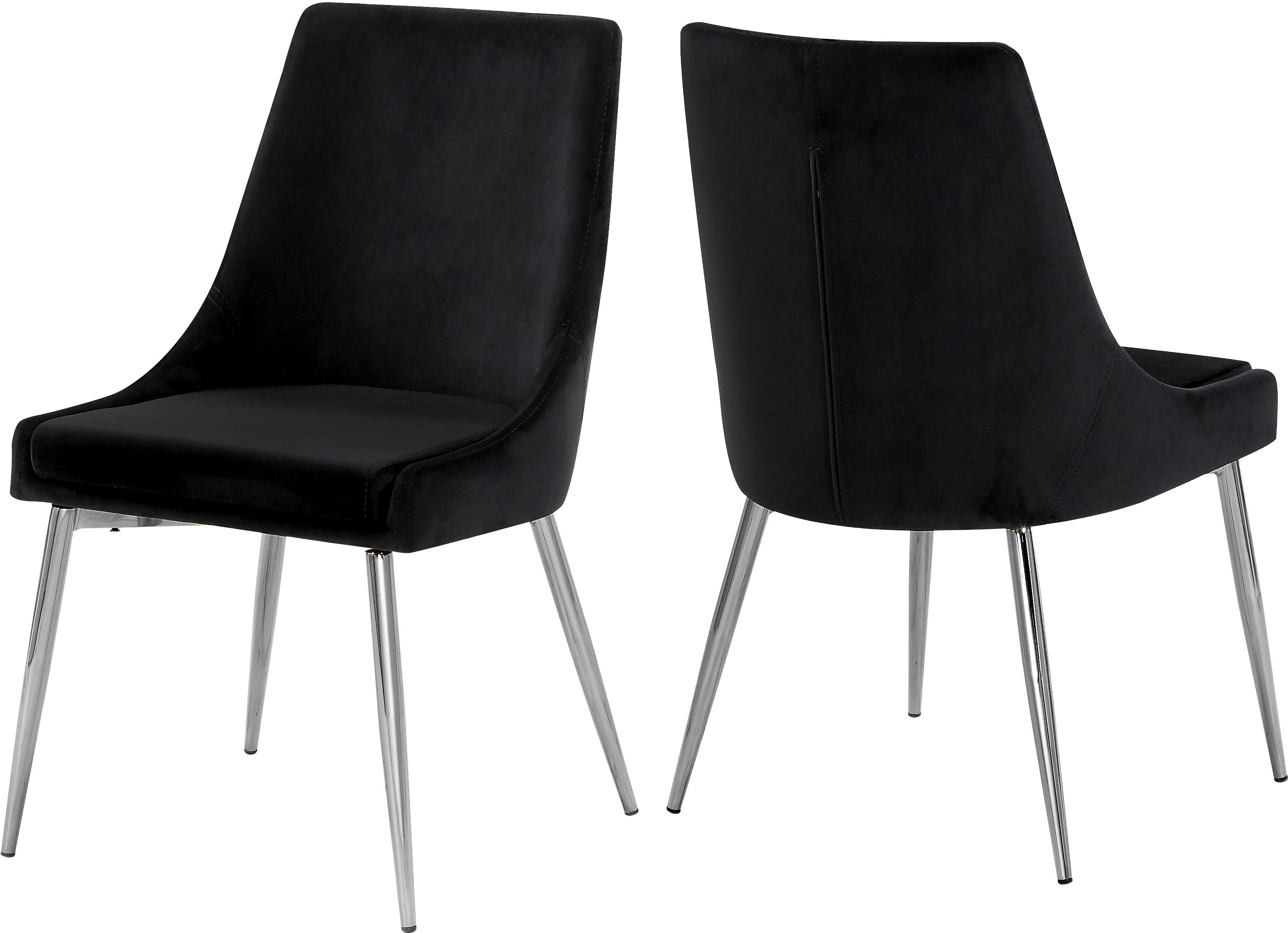 Karina Black Velvet Dining Chair - Luxury Home Furniture (MI)