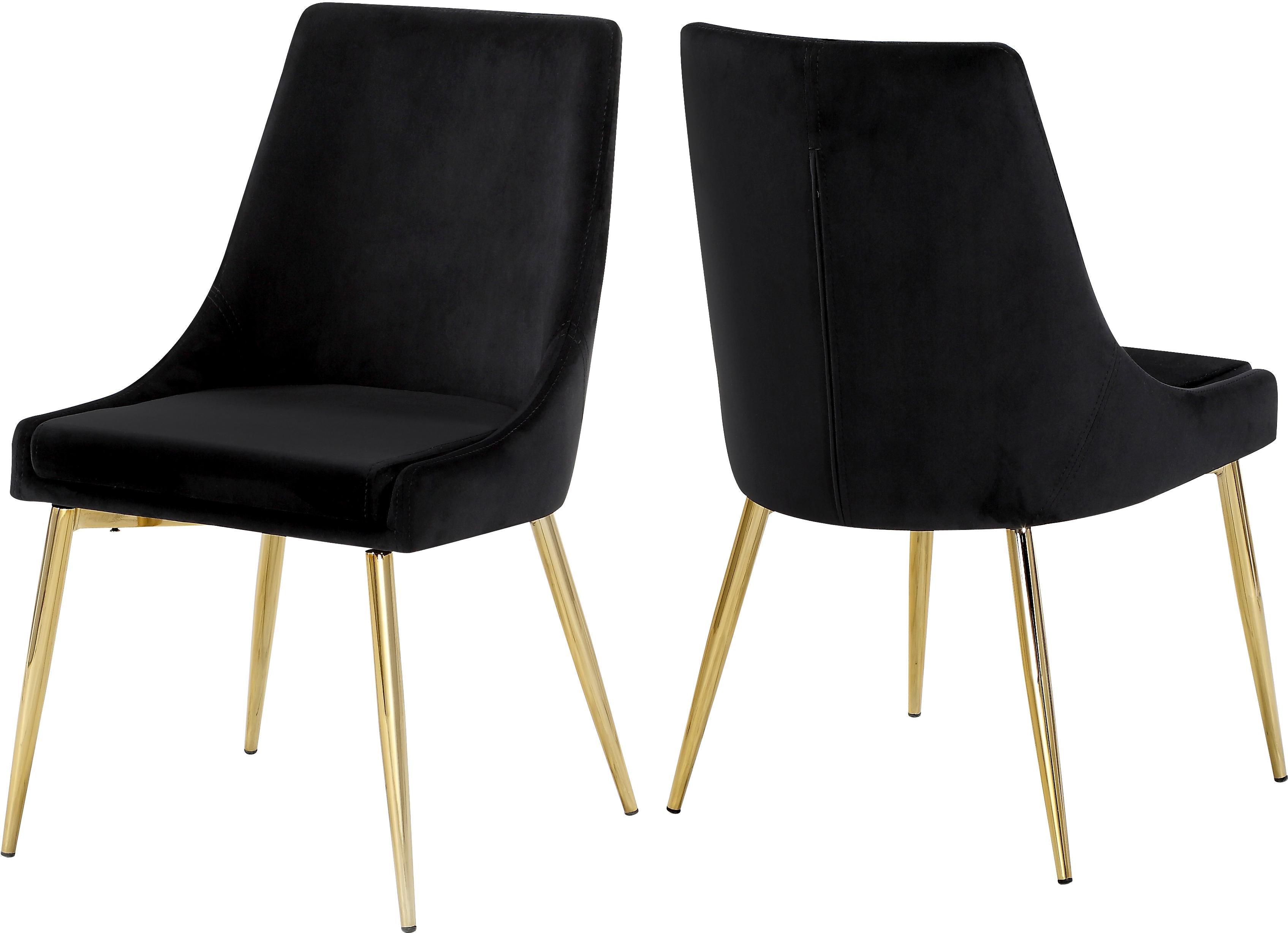 Karina Black Velvet Dining Chair - Luxury Home Furniture (MI)