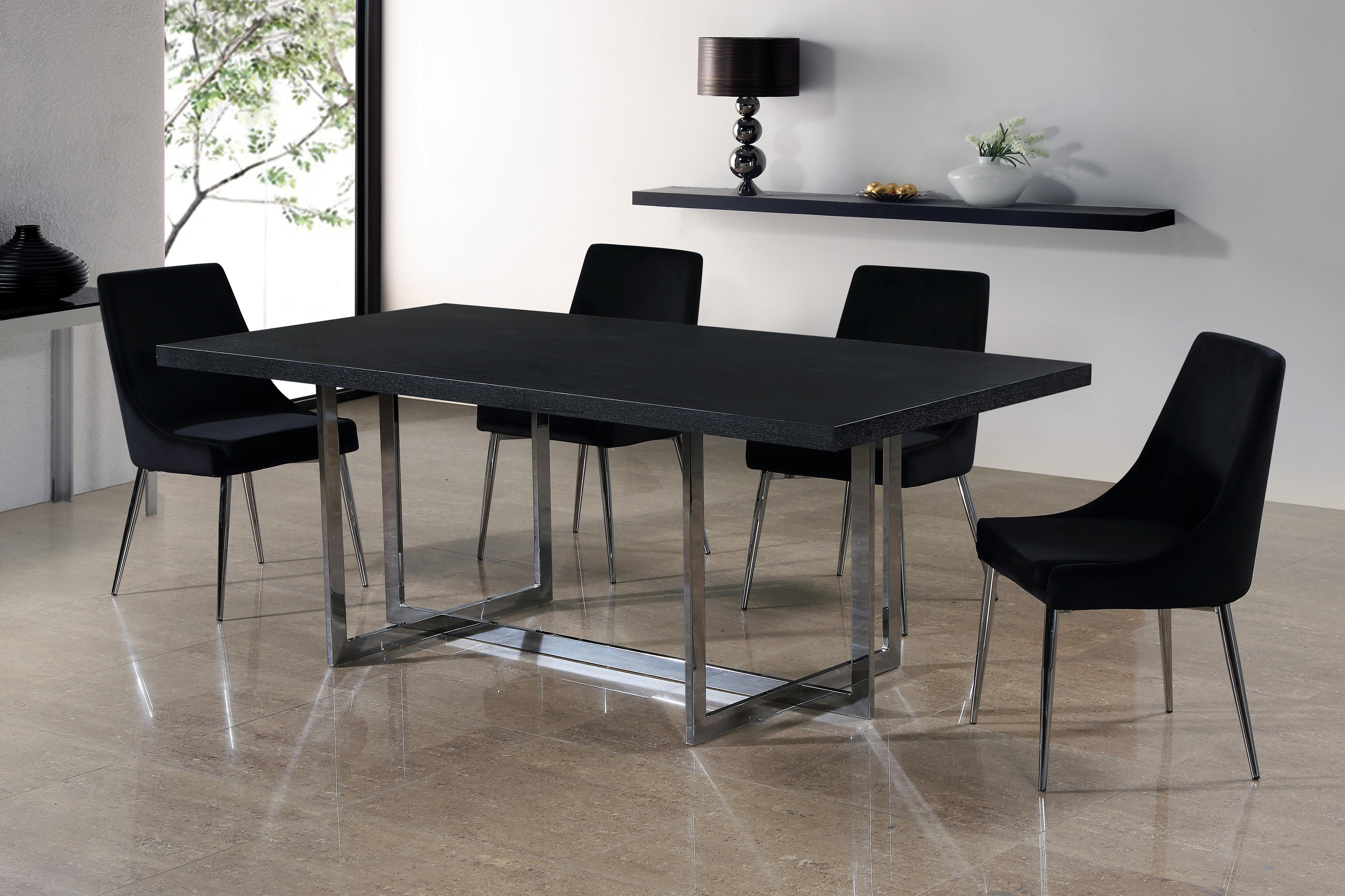 Karina Black Velvet Dining Chair - Luxury Home Furniture (MI)