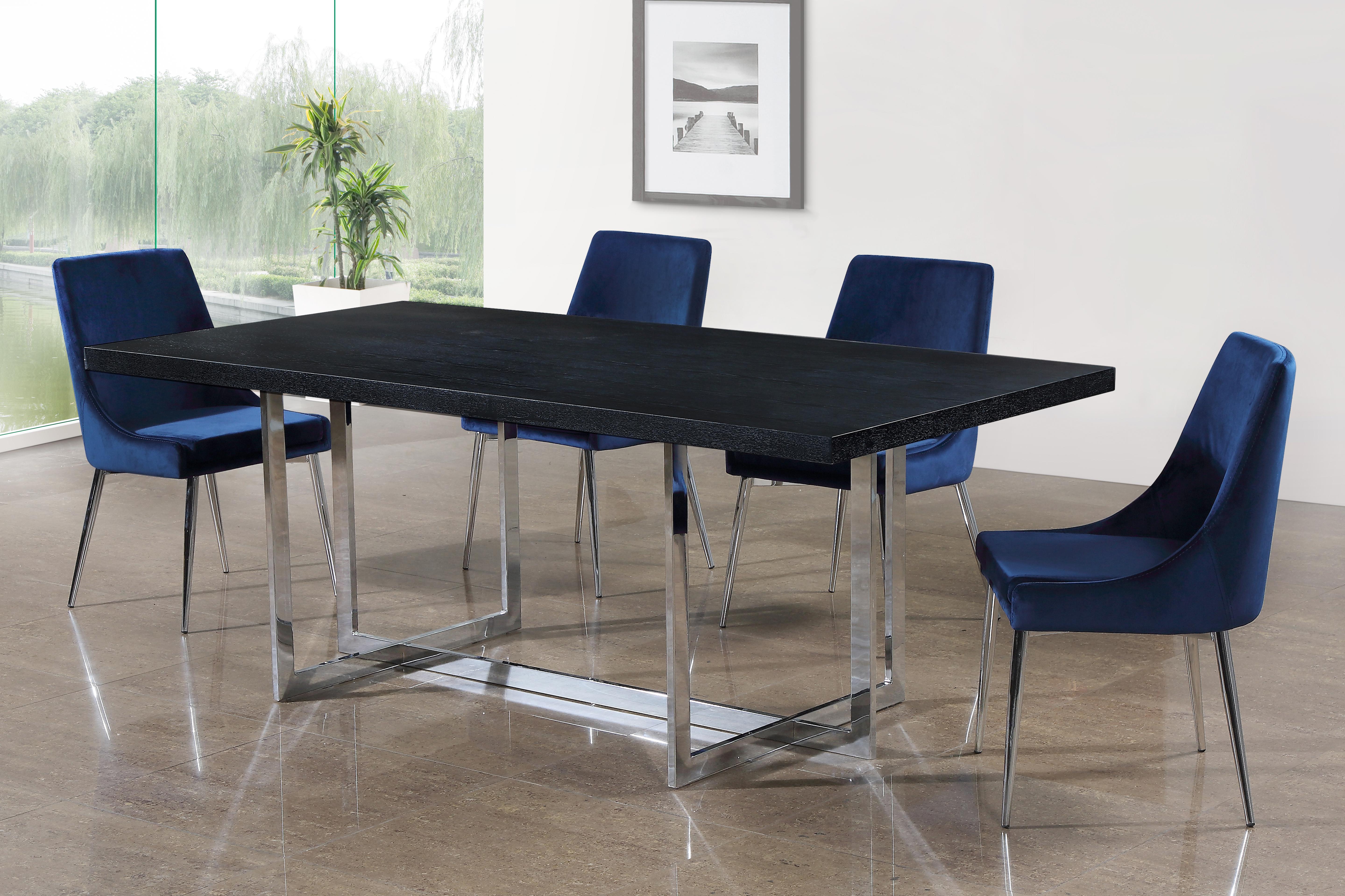 Karina Navy Velvet Dining Chair - Luxury Home Furniture (MI)