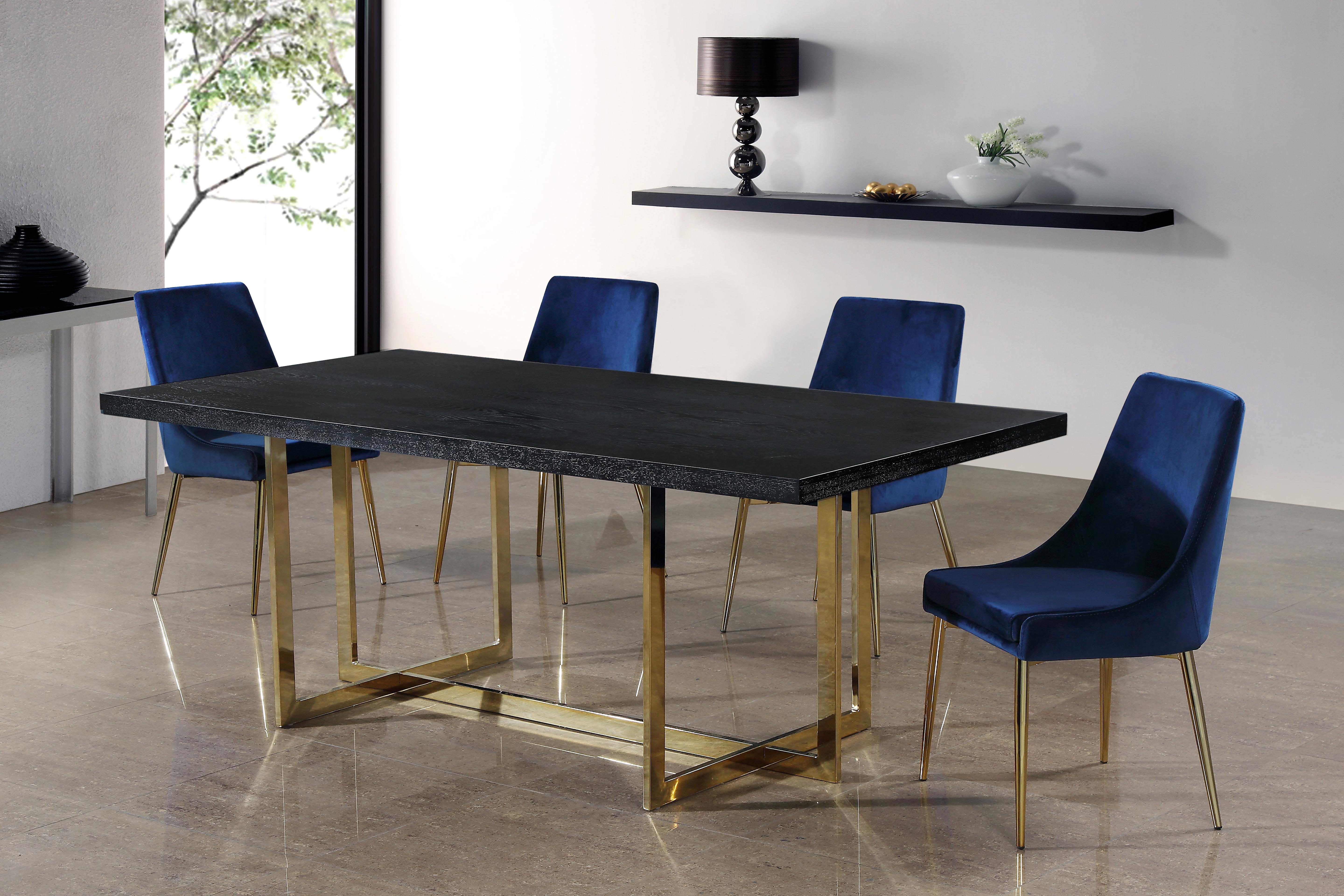 Karina Navy Velvet Dining Chair - Luxury Home Furniture (MI)