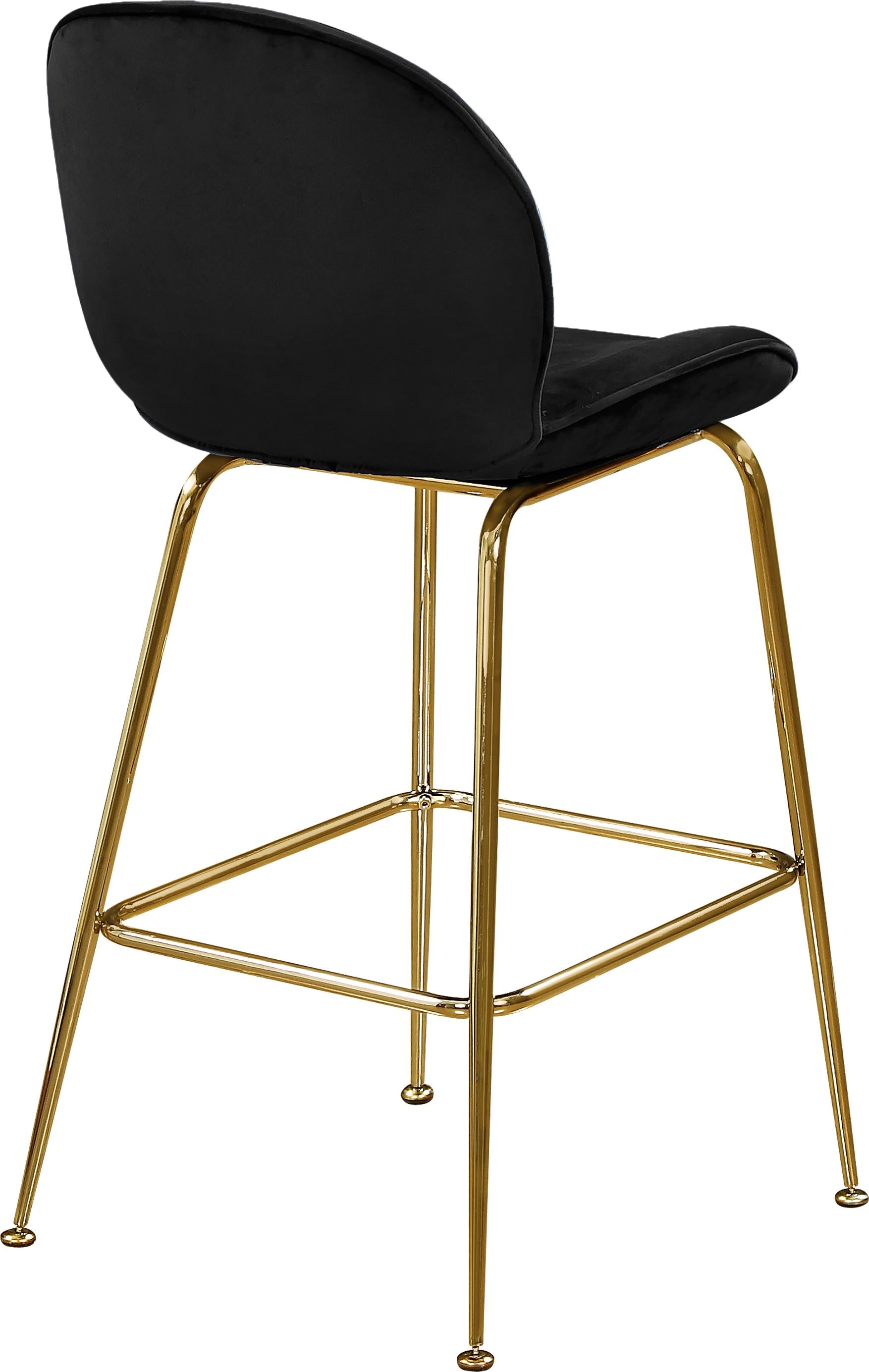 Paris Black Velvet Stool - Luxury Home Furniture (MI)