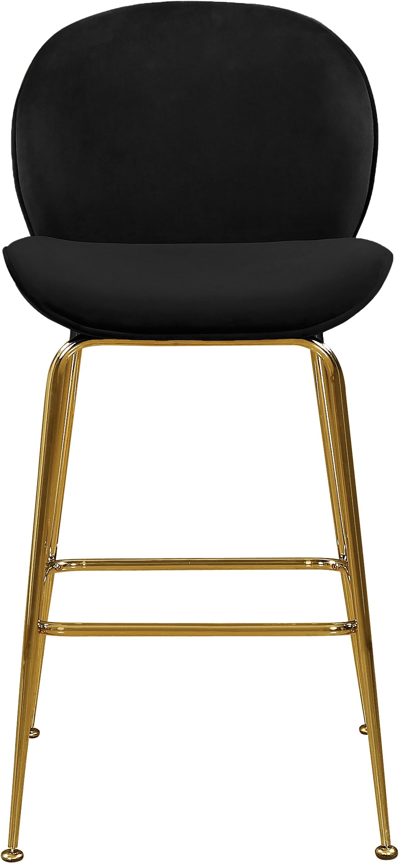 Paris Black Velvet Stool - Luxury Home Furniture (MI)