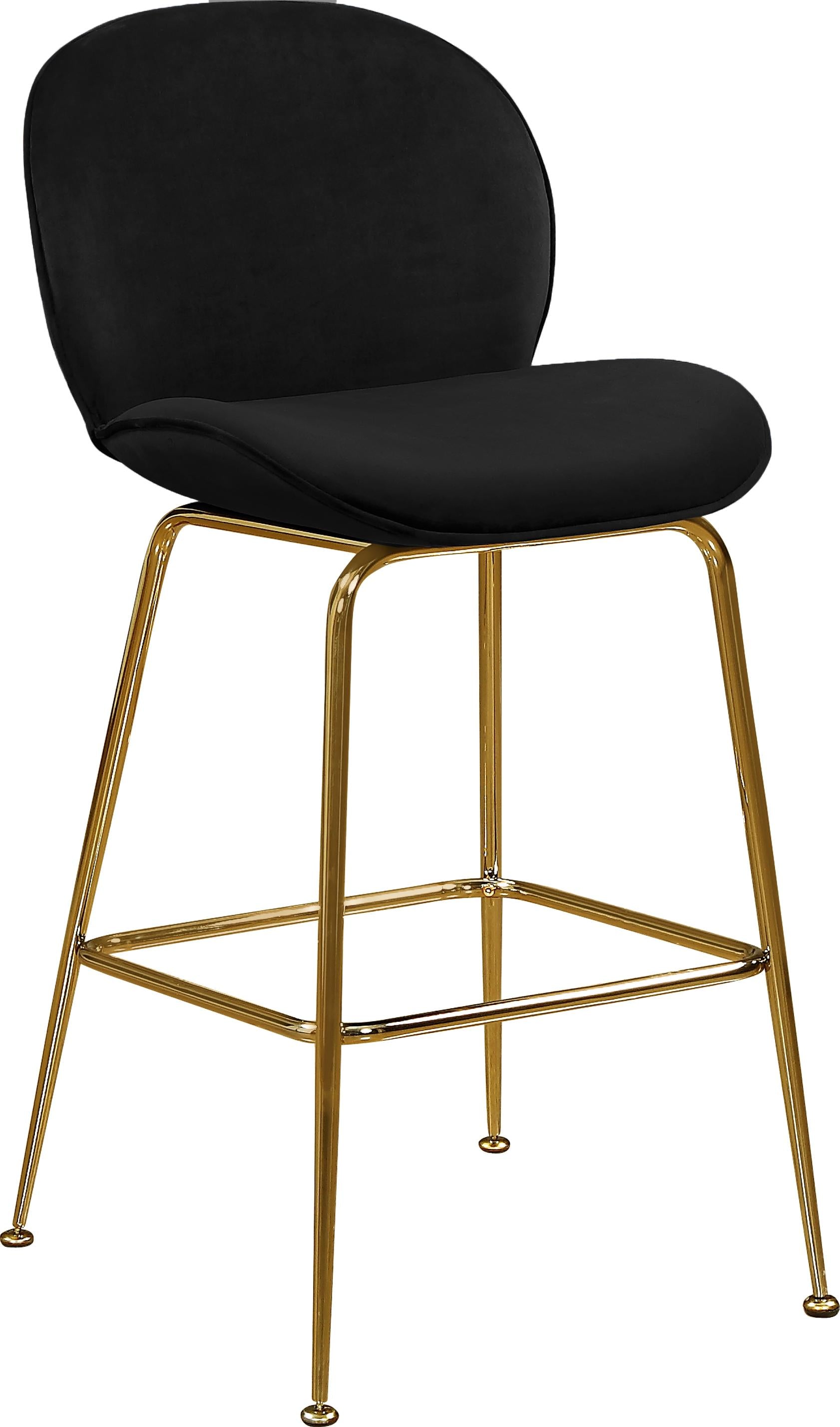 Paris Black Velvet Stool - Luxury Home Furniture (MI)