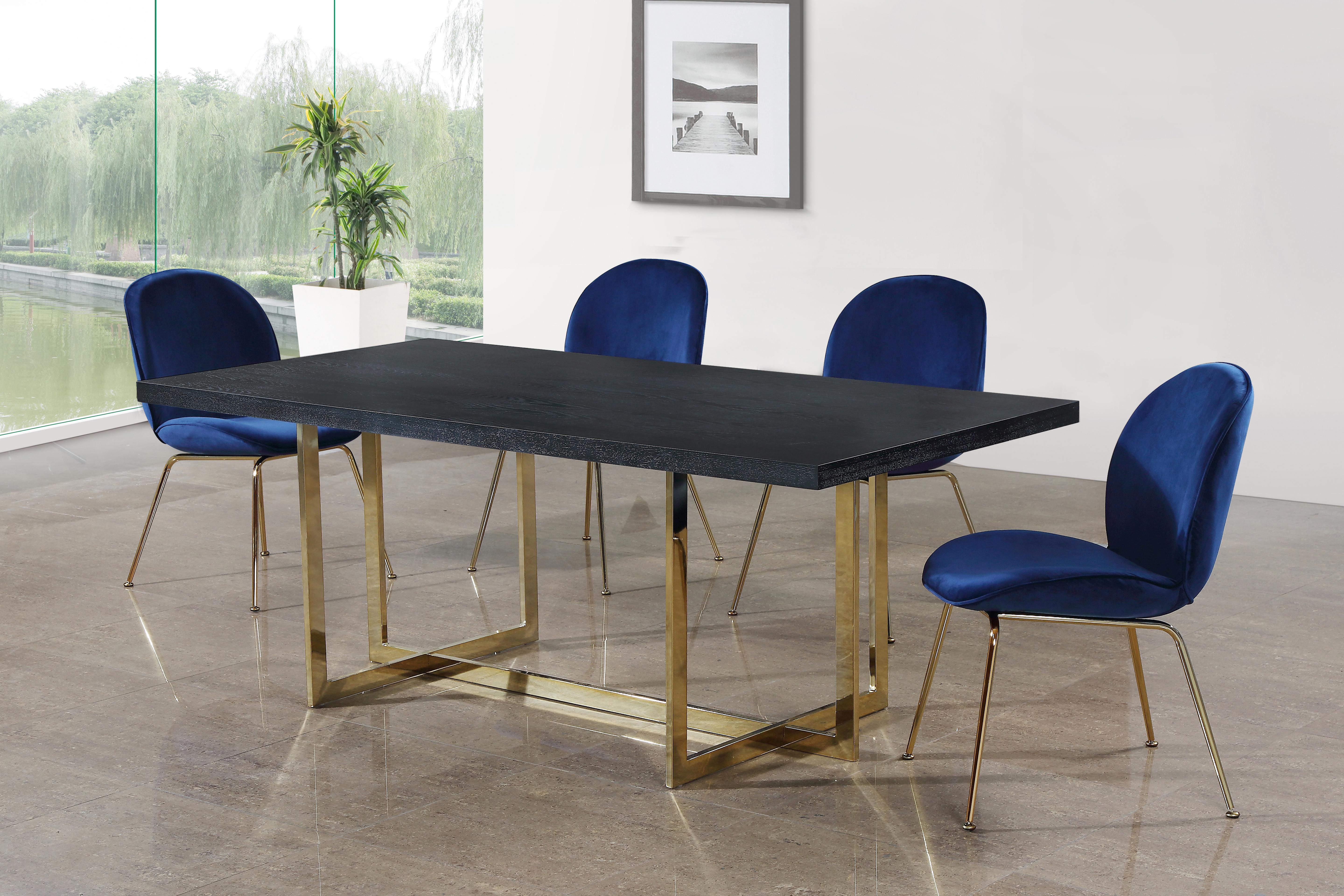 Paris Navy Velvet Dining Chair - Luxury Home Furniture (MI)