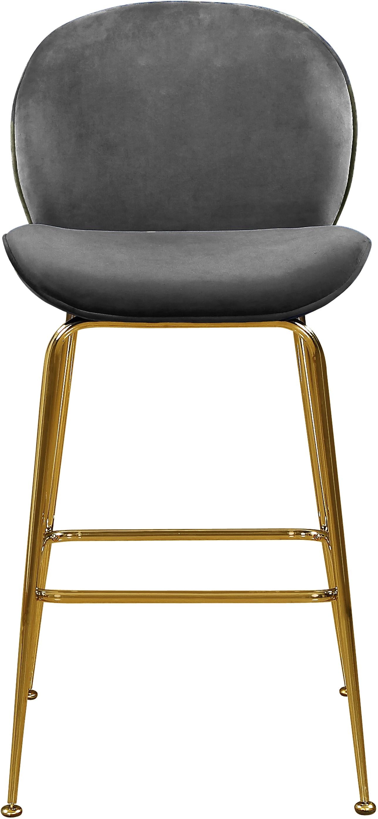 Paris Grey Velvet Stool - Luxury Home Furniture (MI)