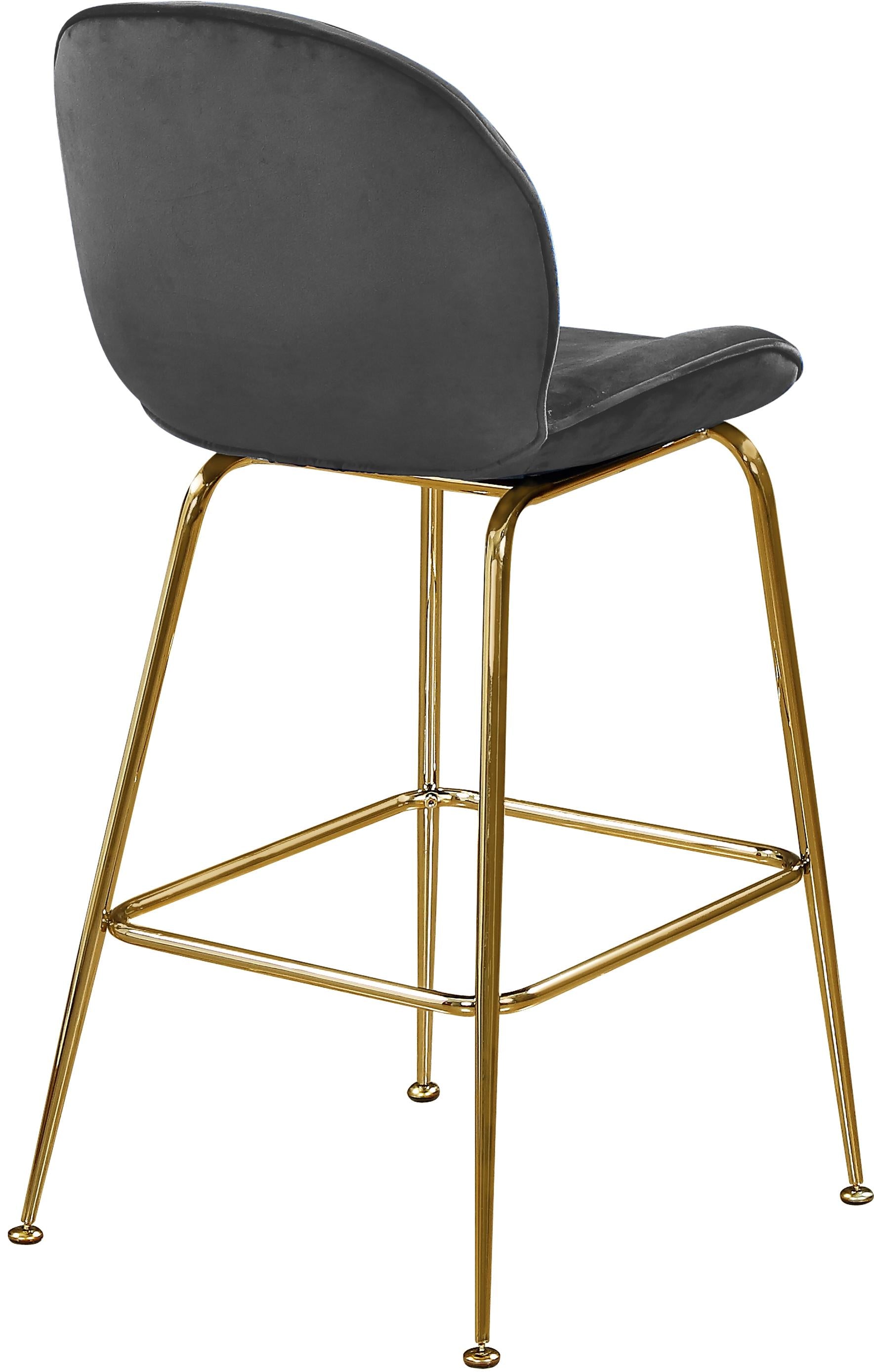 Paris Grey Velvet Stool - Luxury Home Furniture (MI)