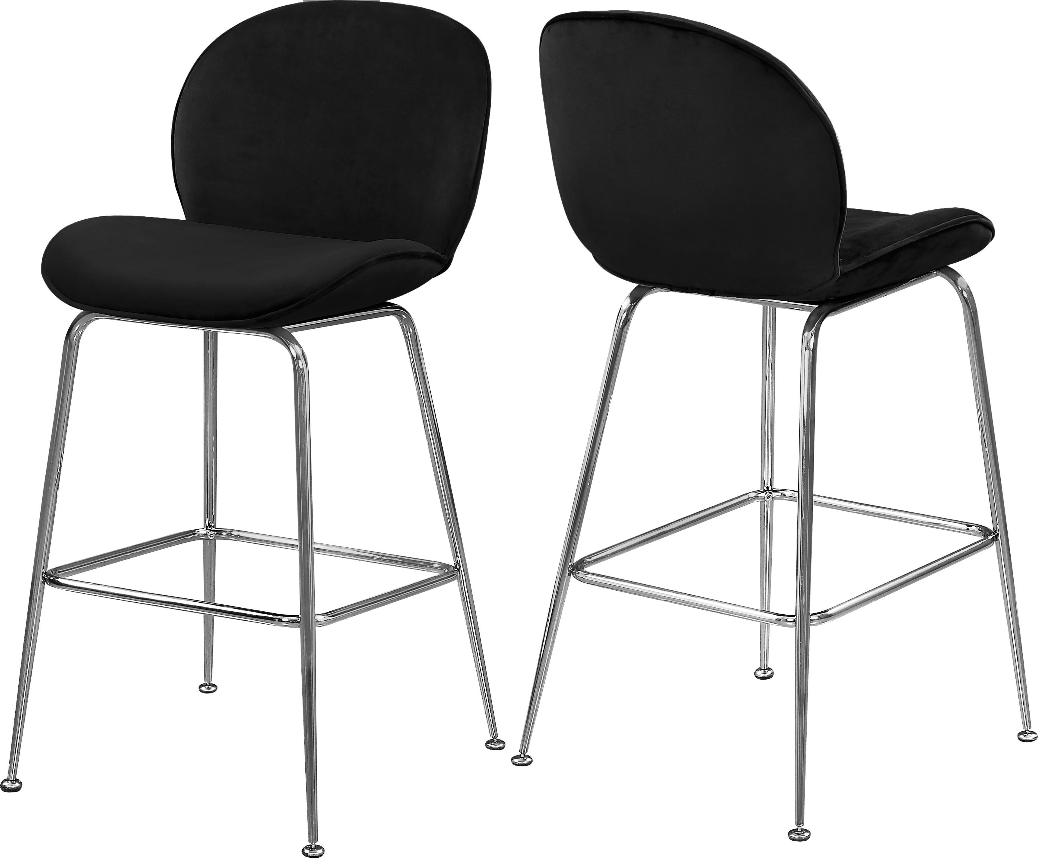 Paris Black Velvet Stool - Luxury Home Furniture (MI)