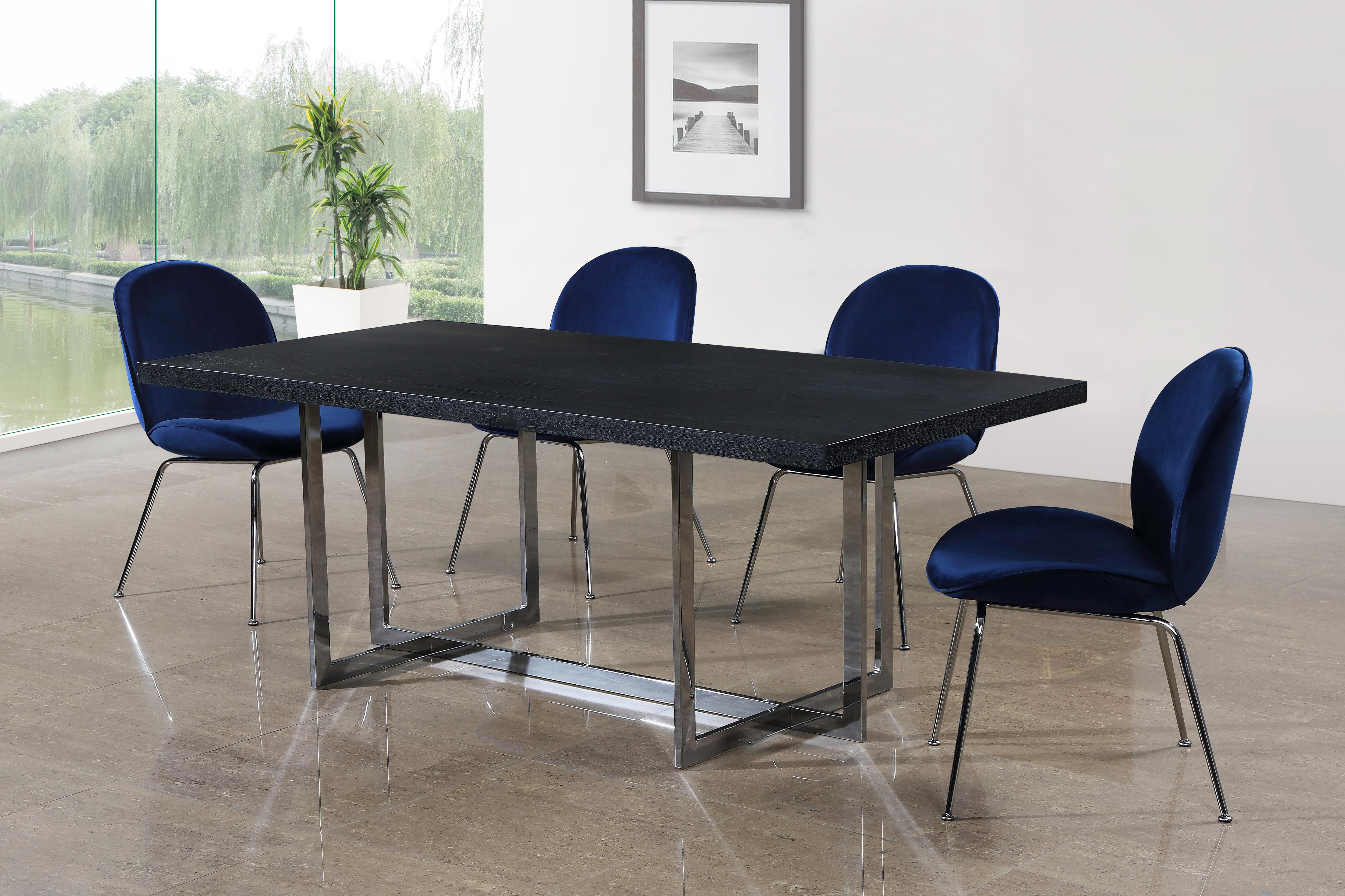 Paris Navy Velvet Dining Chair - Luxury Home Furniture (MI)