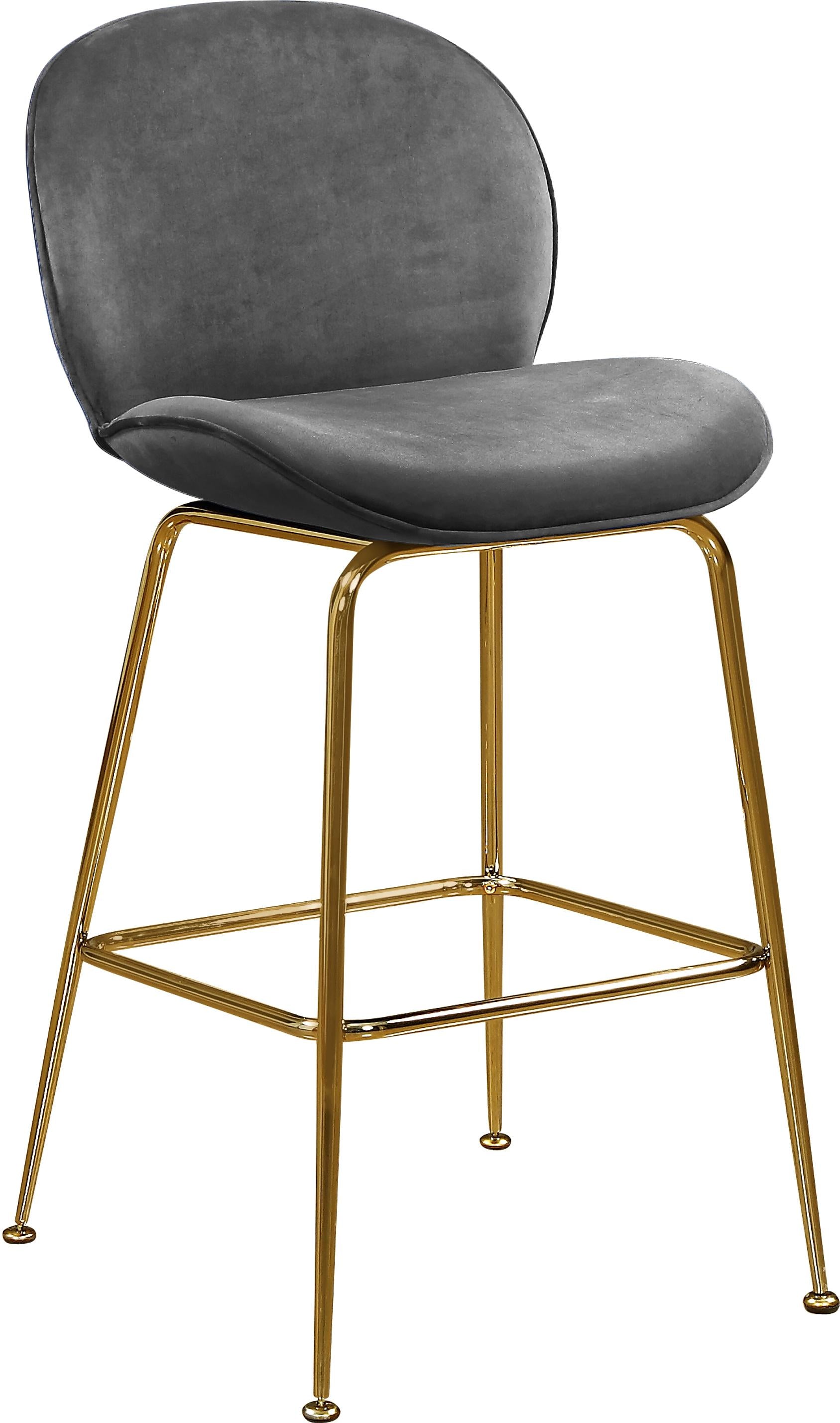 Paris Grey Velvet Stool - Luxury Home Furniture (MI)