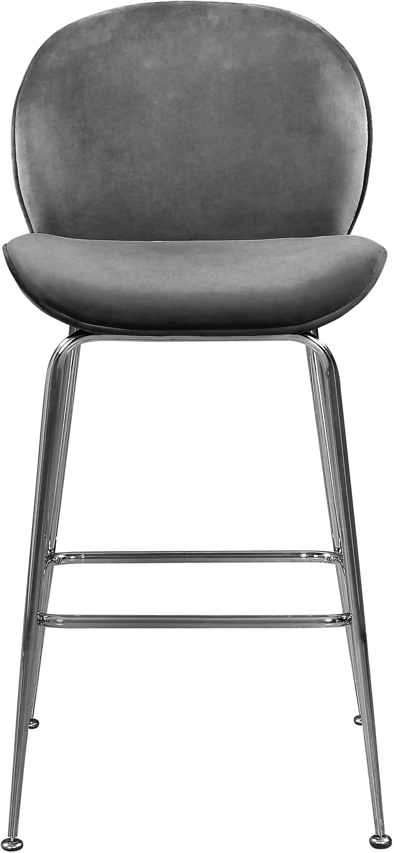 Paris Grey Velvet Stool - Luxury Home Furniture (MI)