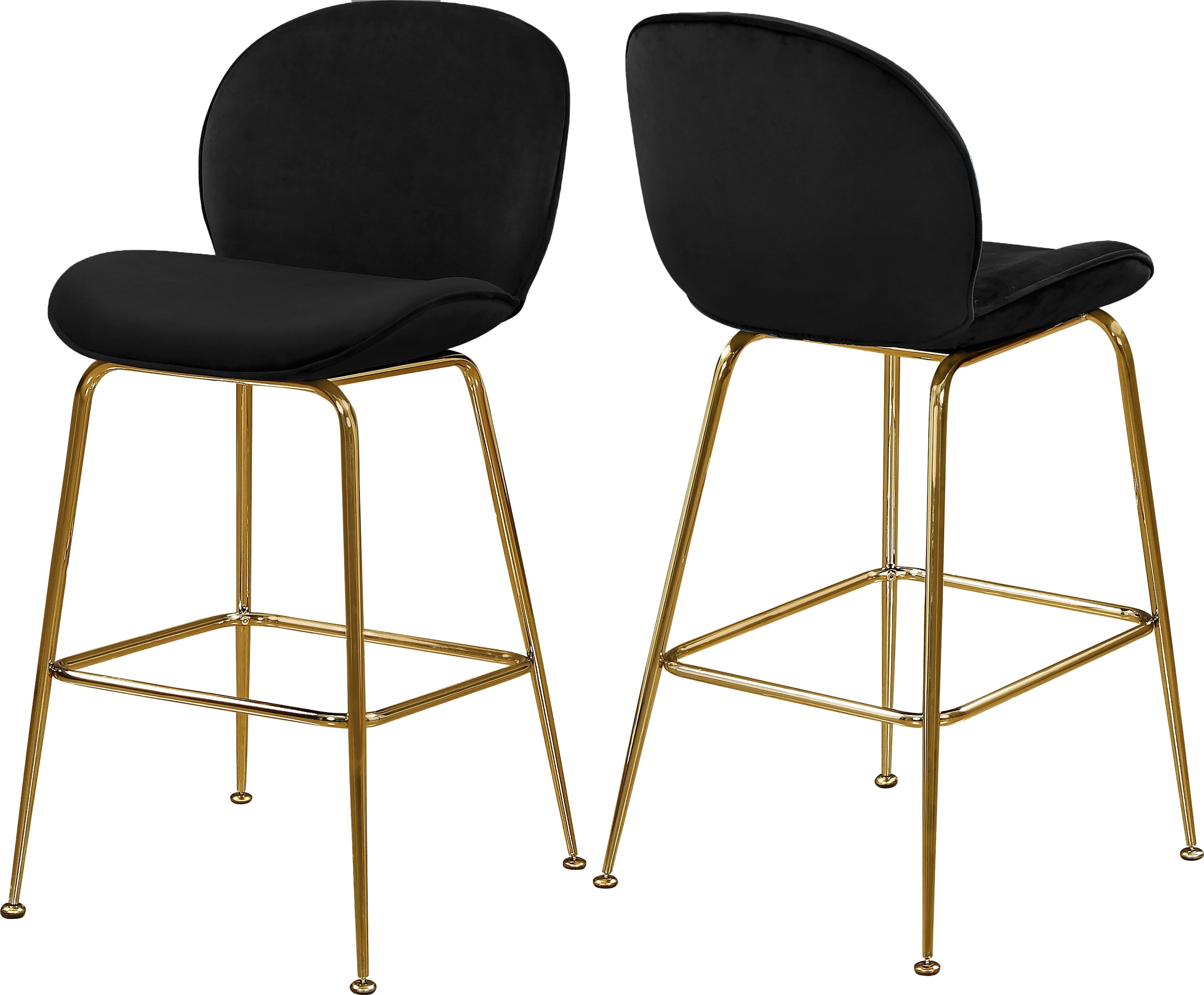 Paris Black Velvet Stool - Luxury Home Furniture (MI)