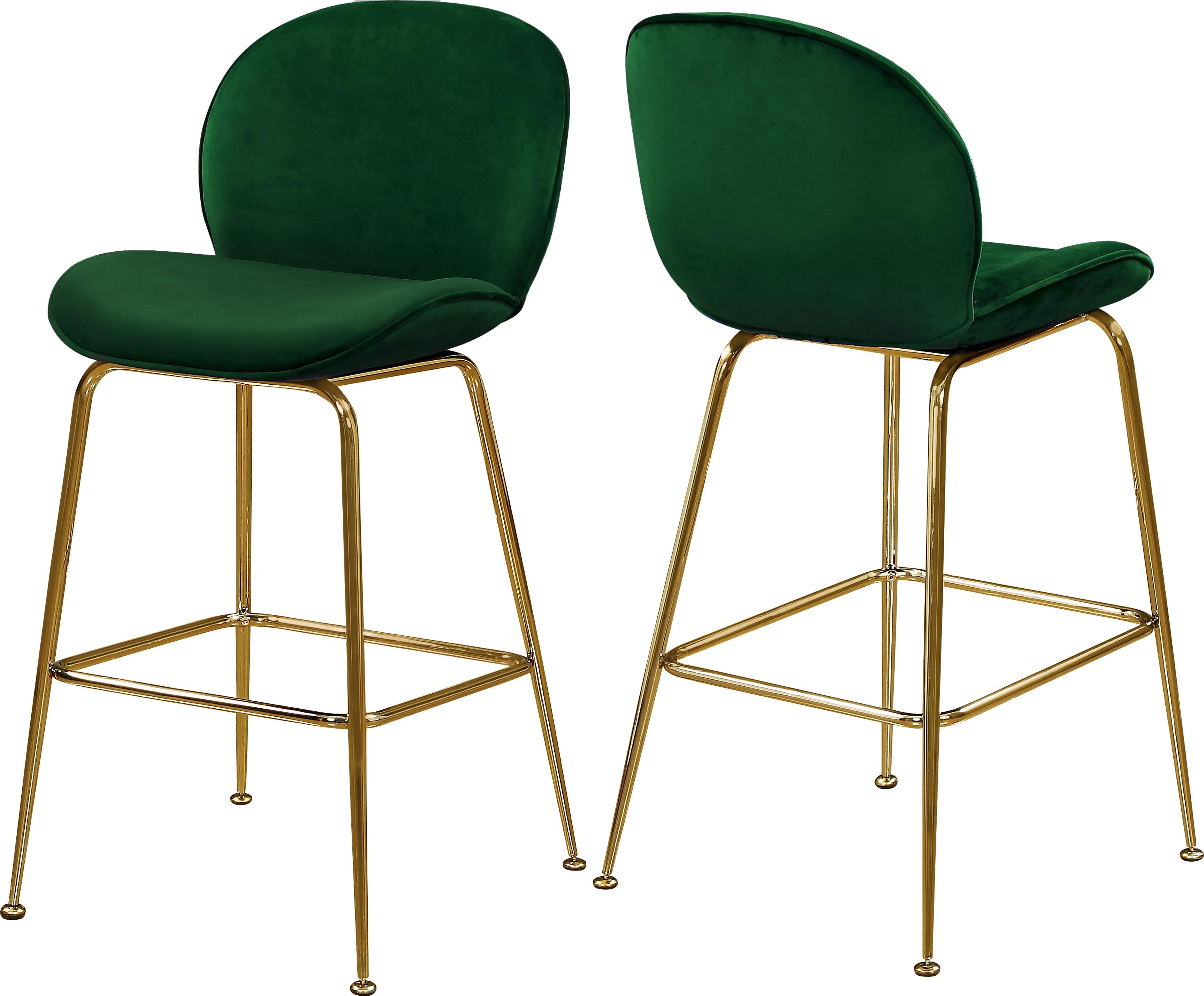 Paris Green Velvet Stool