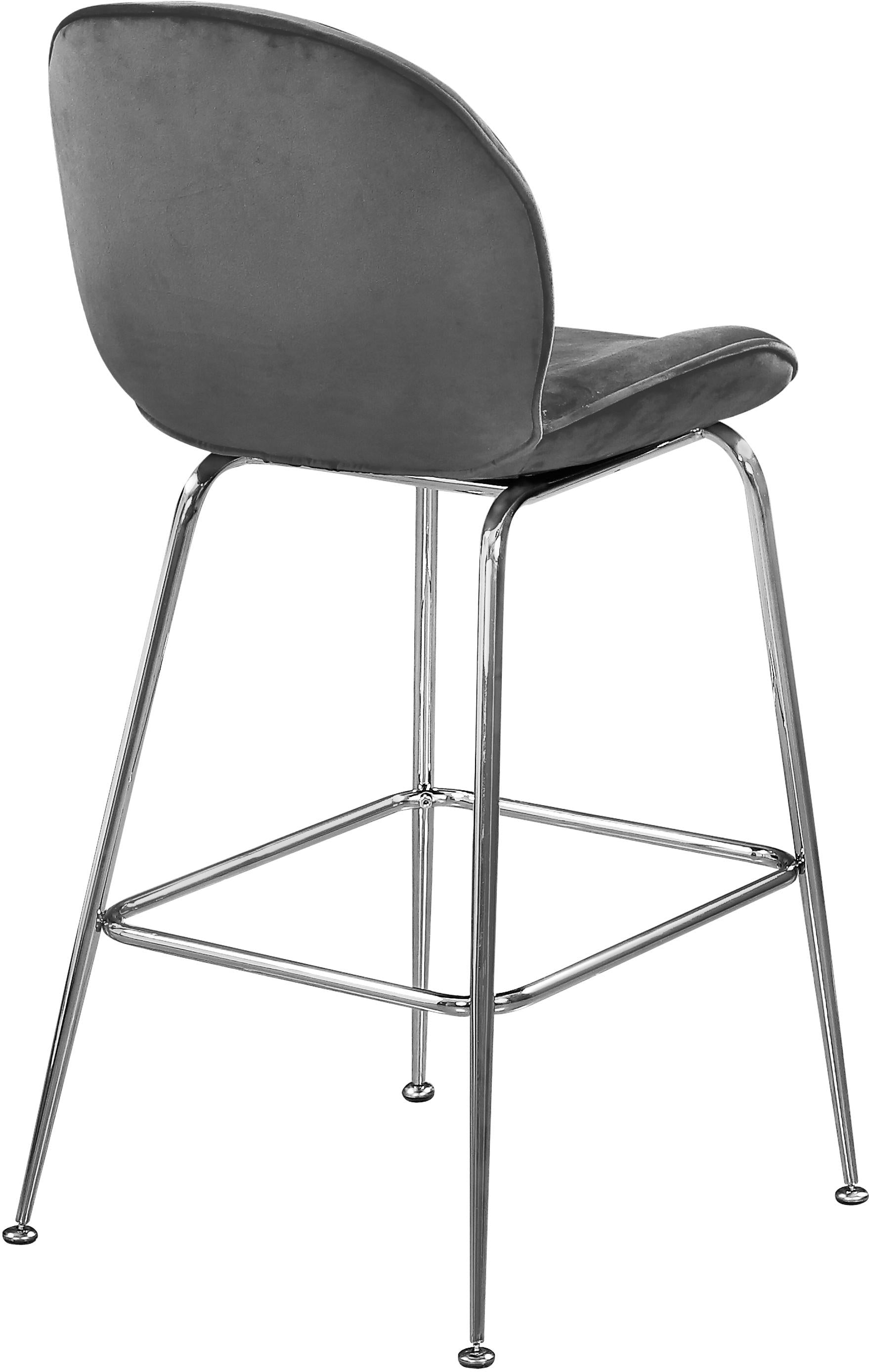 Paris Grey Velvet Stool - Luxury Home Furniture (MI)