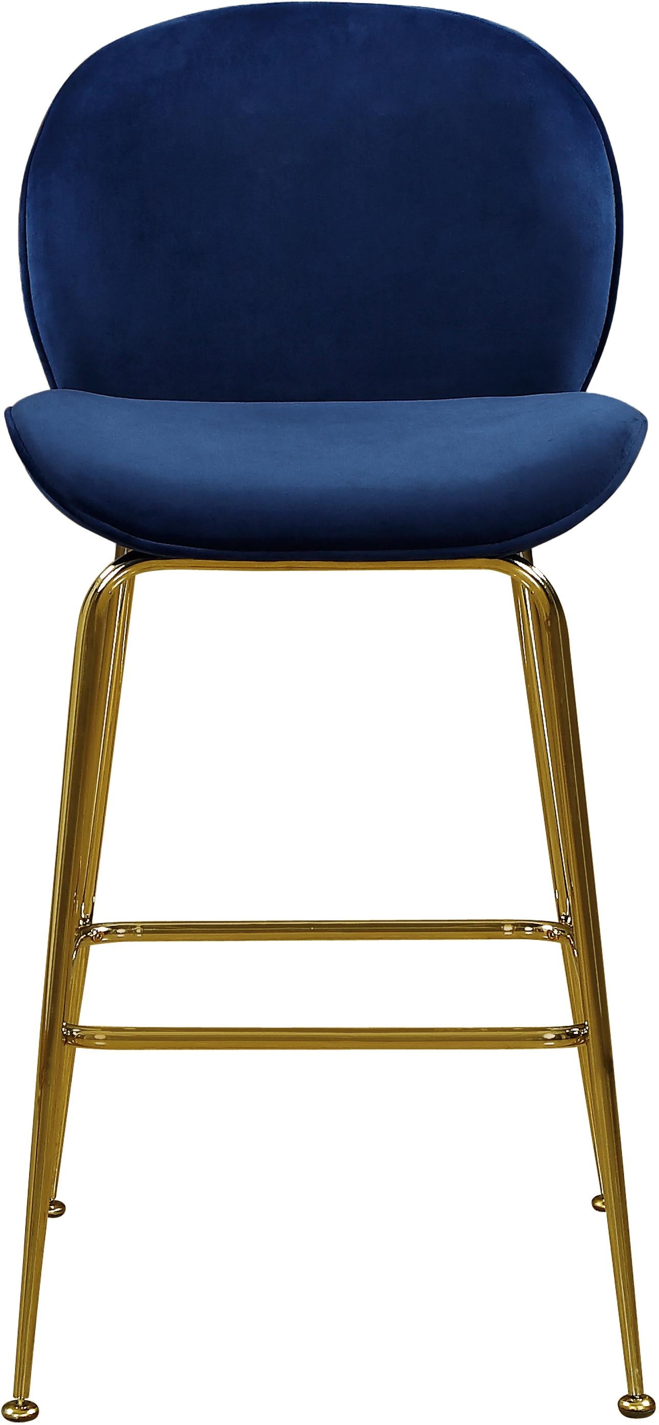 Paris Navy Velvet Stool - Luxury Home Furniture (MI)