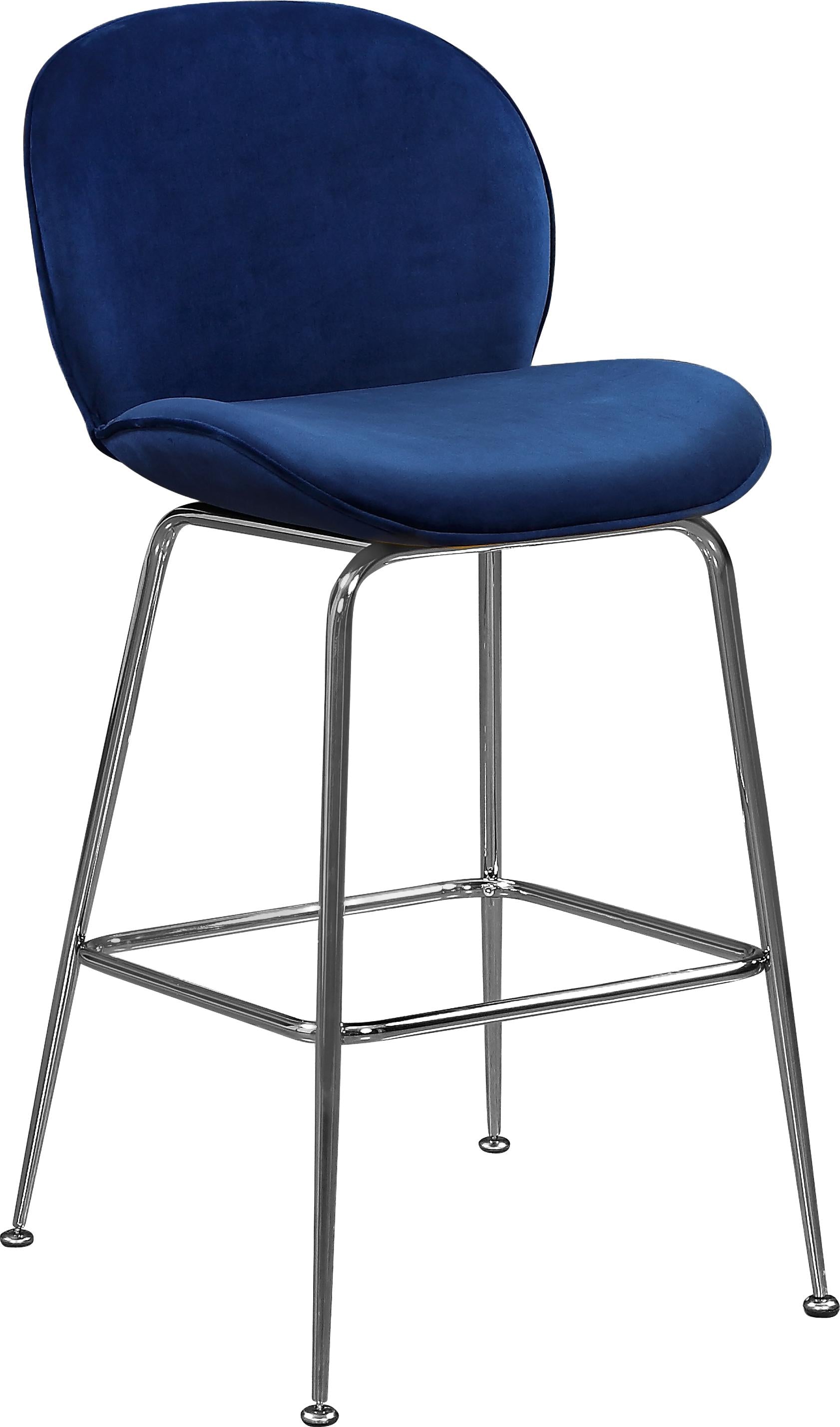Paris Navy Velvet Stool - Luxury Home Furniture (MI)