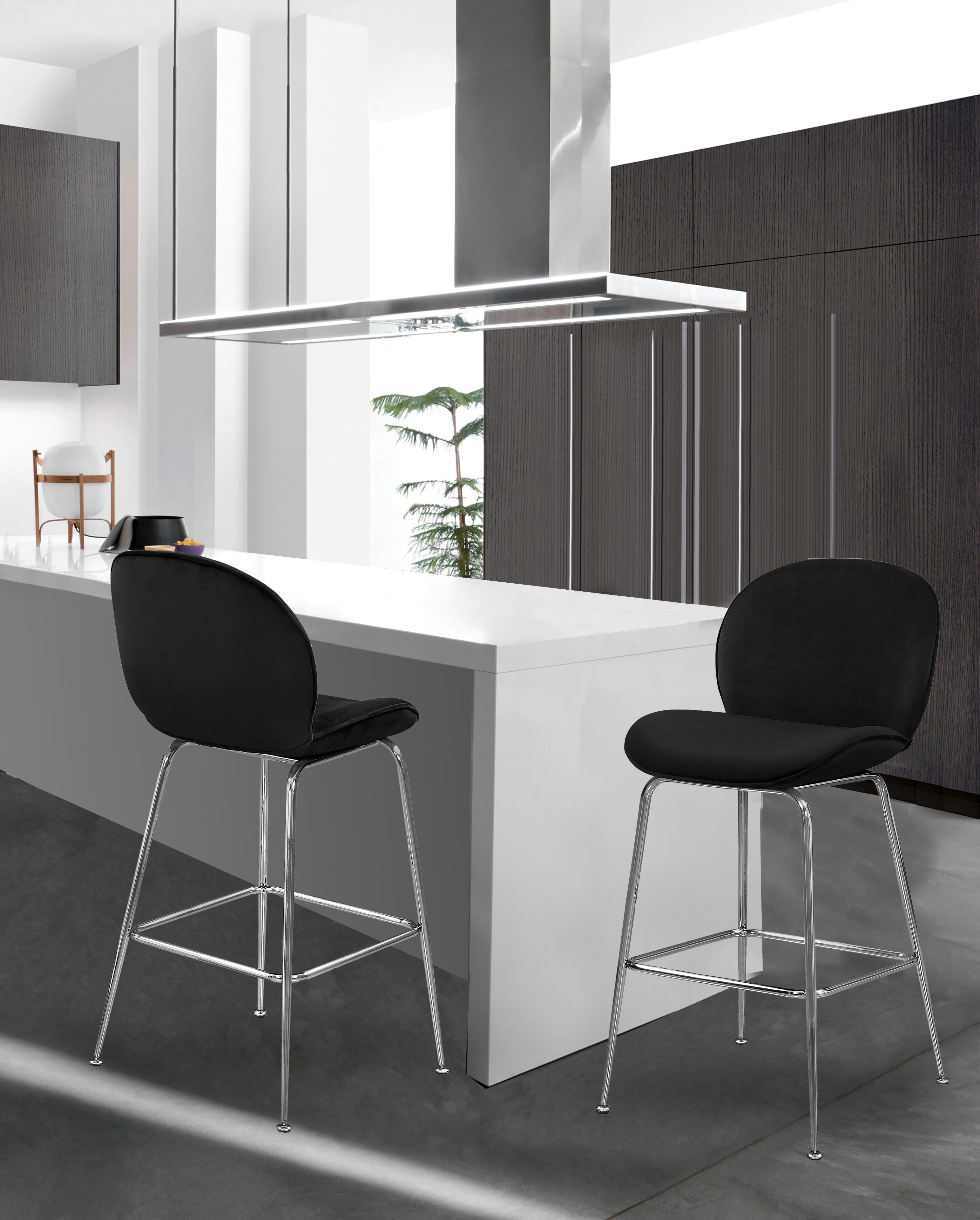 Paris Black Velvet Stool - Luxury Home Furniture (MI)