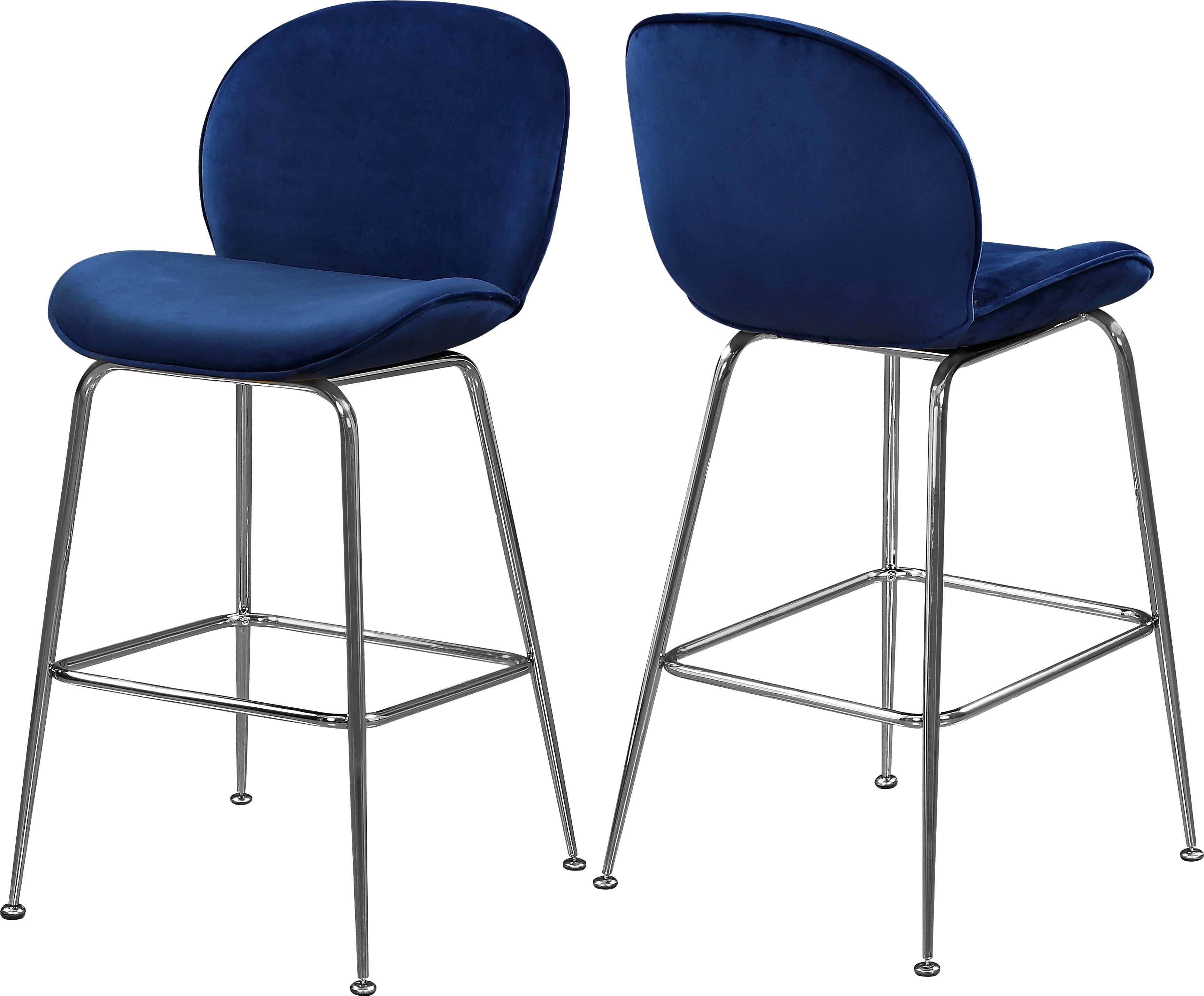 Paris Navy Velvet Stool - Luxury Home Furniture (MI)