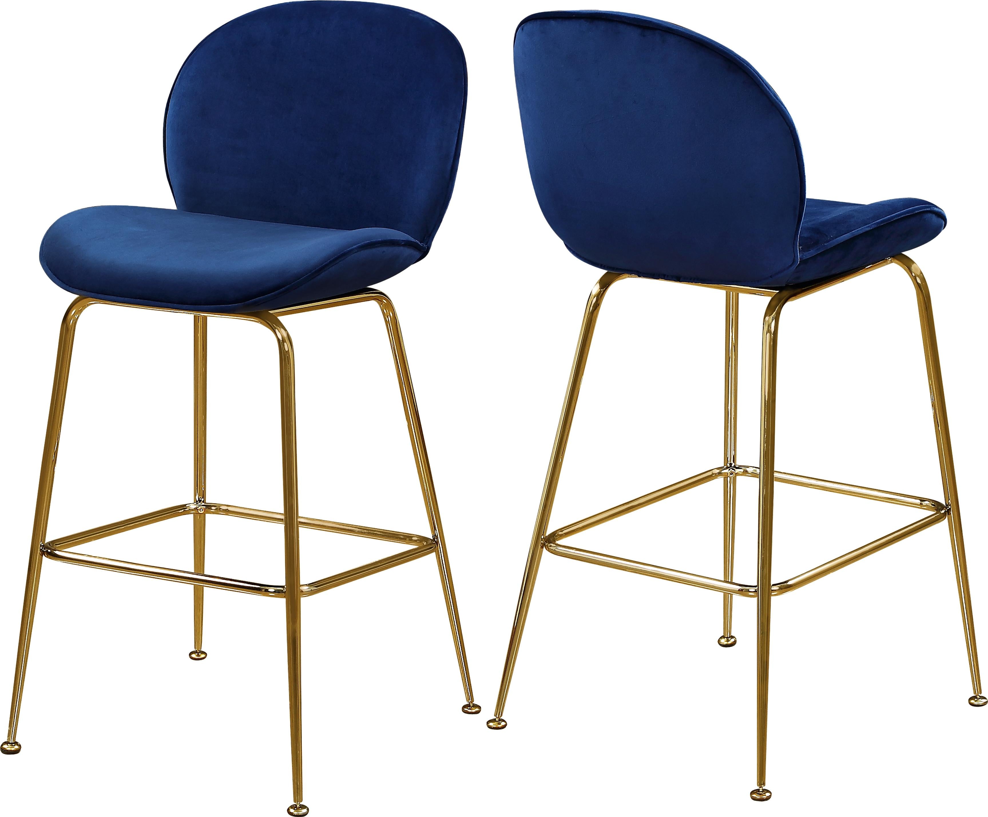 Paris Navy Velvet Stool - Luxury Home Furniture (MI)