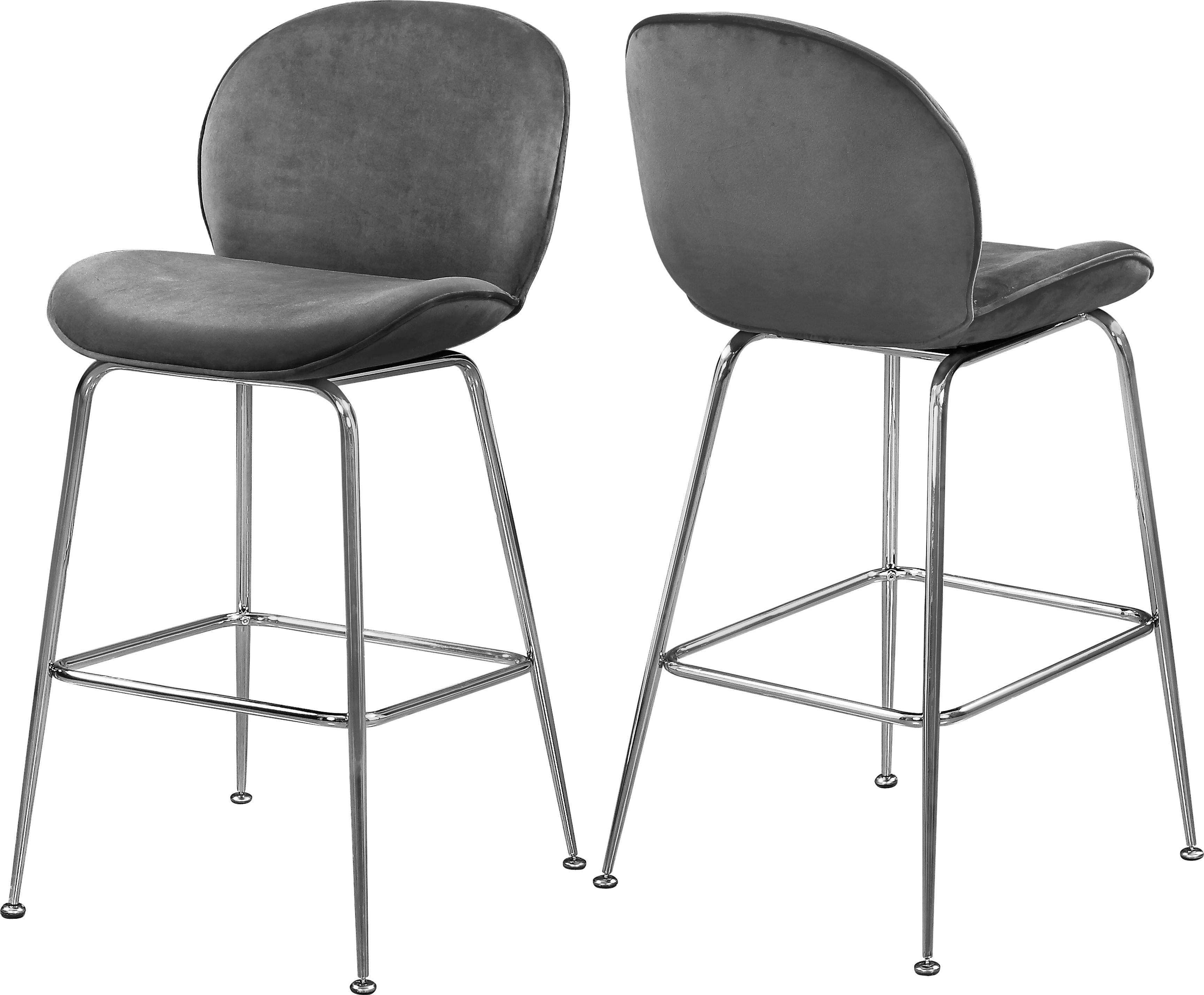 Paris Grey Velvet Stool - Luxury Home Furniture (MI)