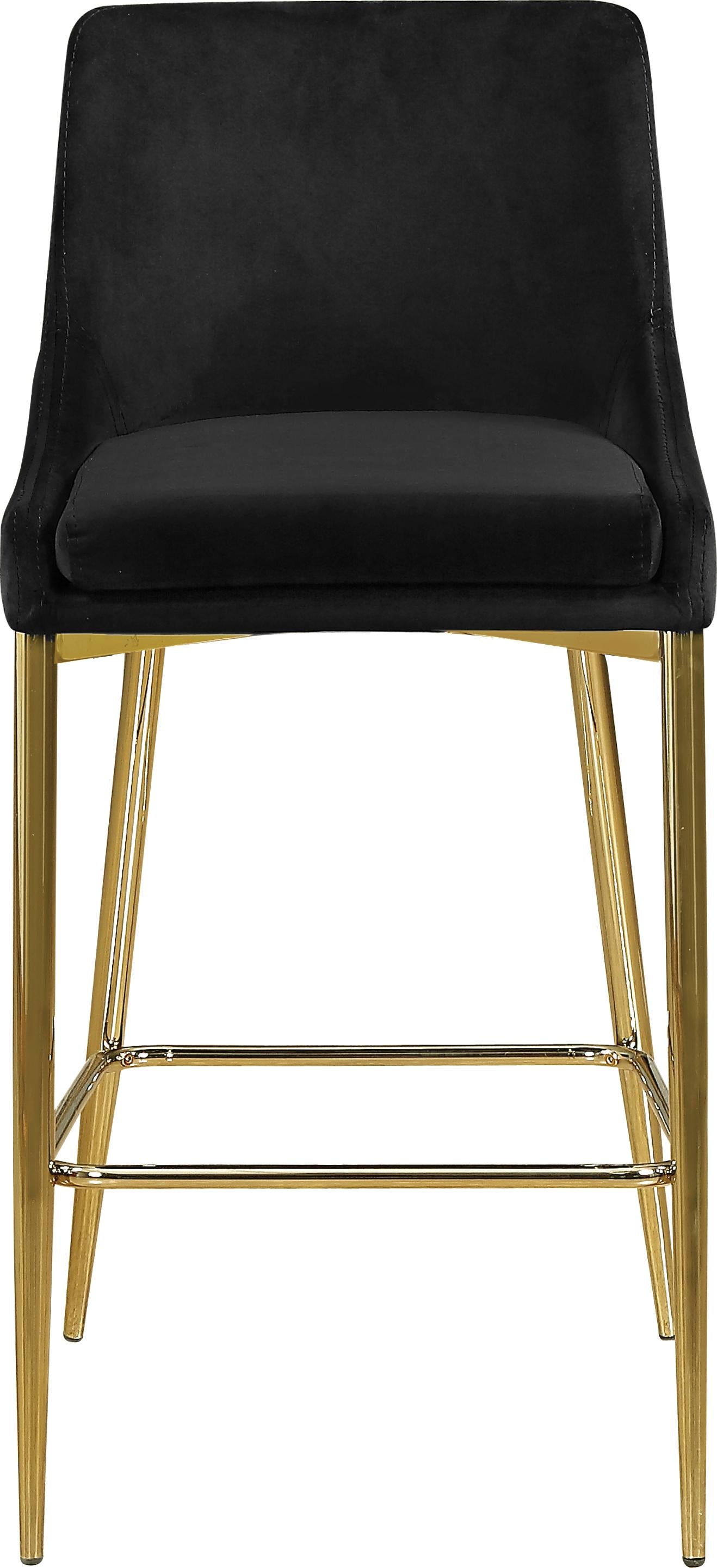 Karina Black Velvet Stool - Luxury Home Furniture (MI)