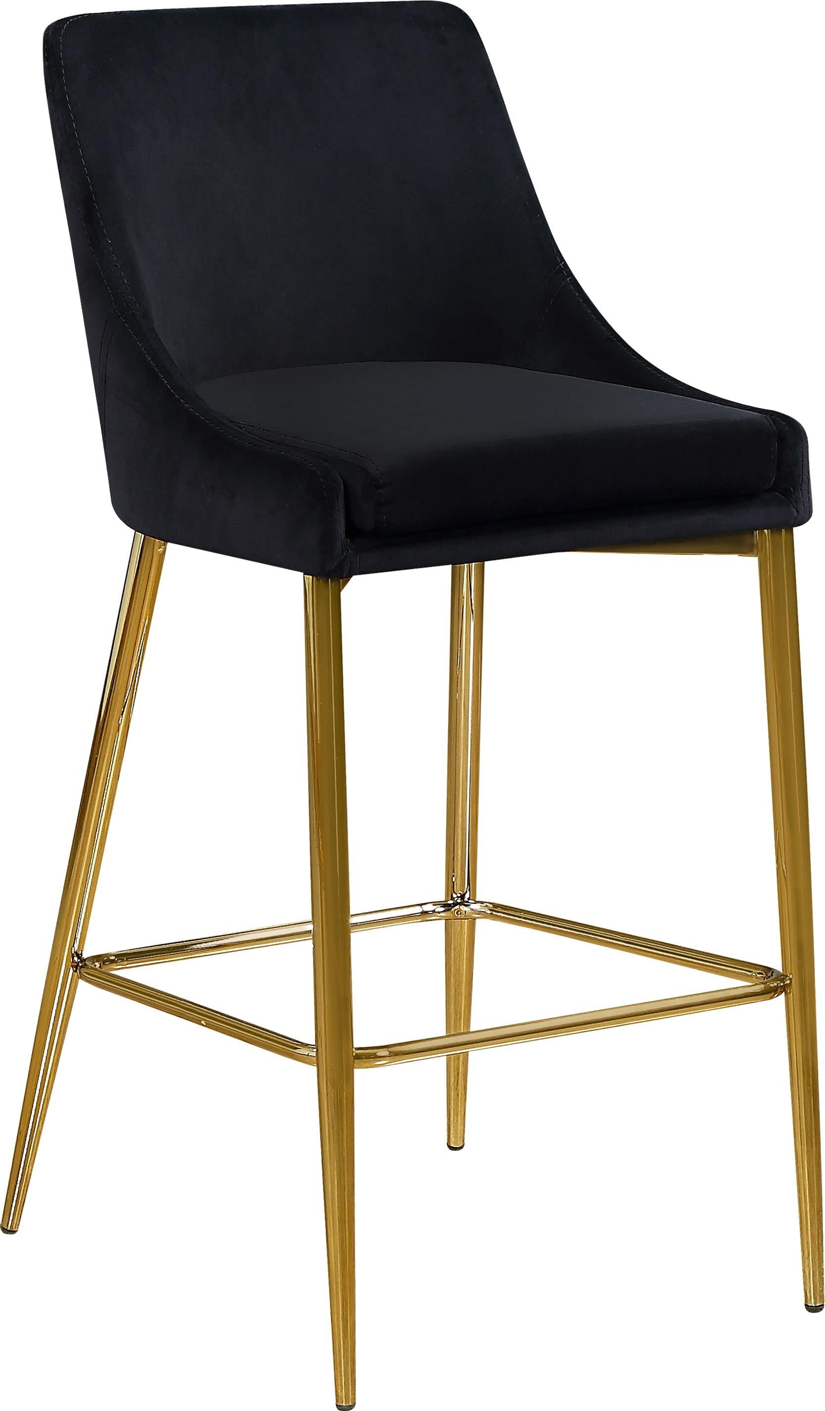 Karina Black Velvet Stool - Luxury Home Furniture (MI)