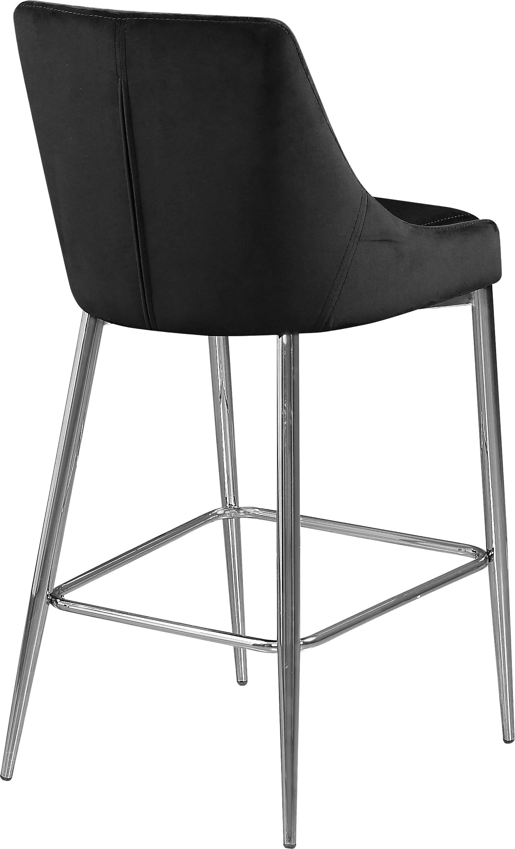 Karina Black Velvet Stool - Luxury Home Furniture (MI)