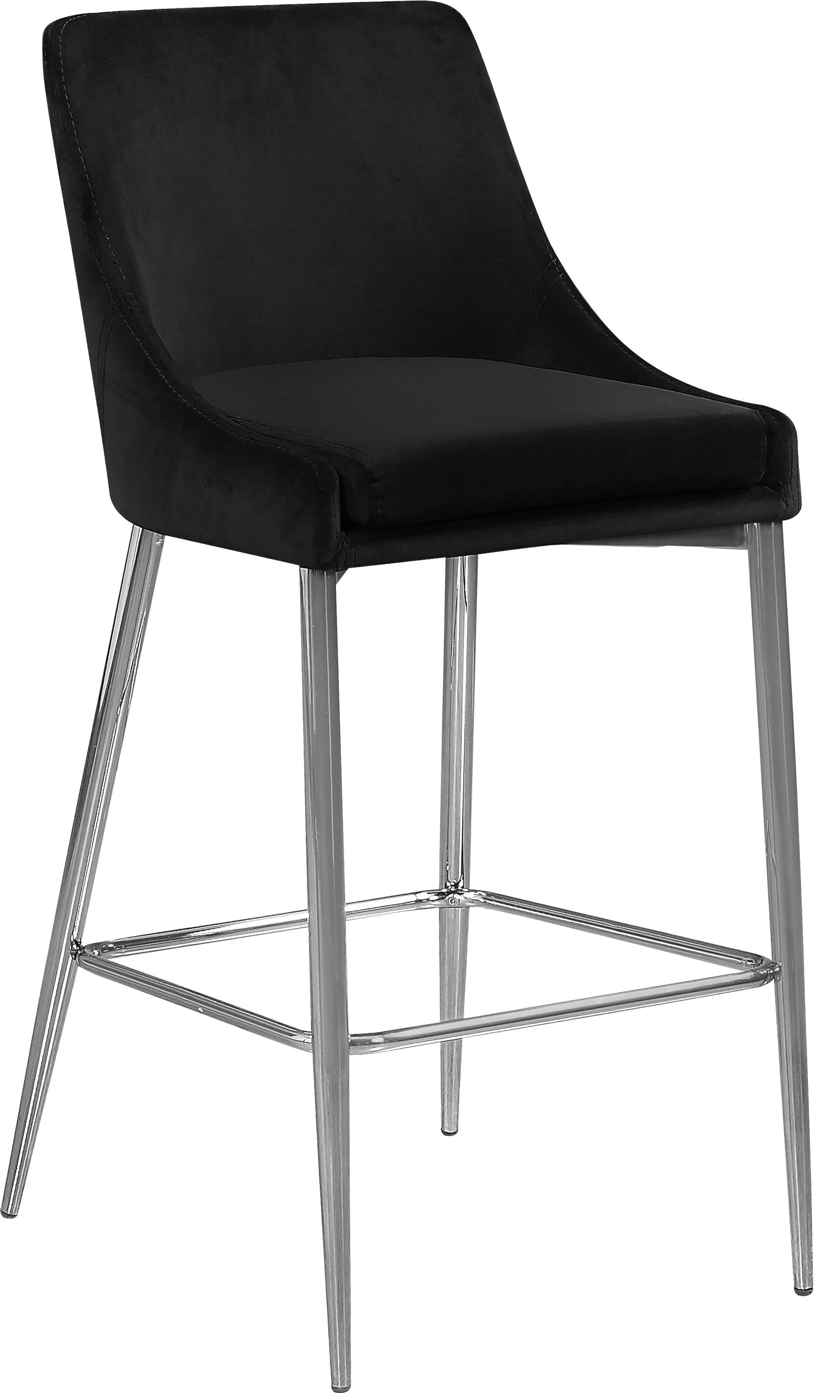 Karina Black Velvet Stool - Luxury Home Furniture (MI)