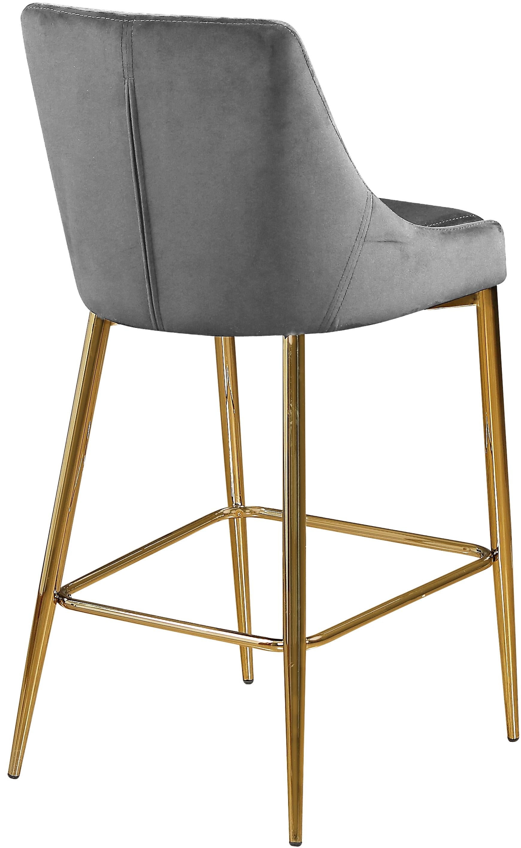 Karina Grey Velvet Stool - Luxury Home Furniture (MI)
