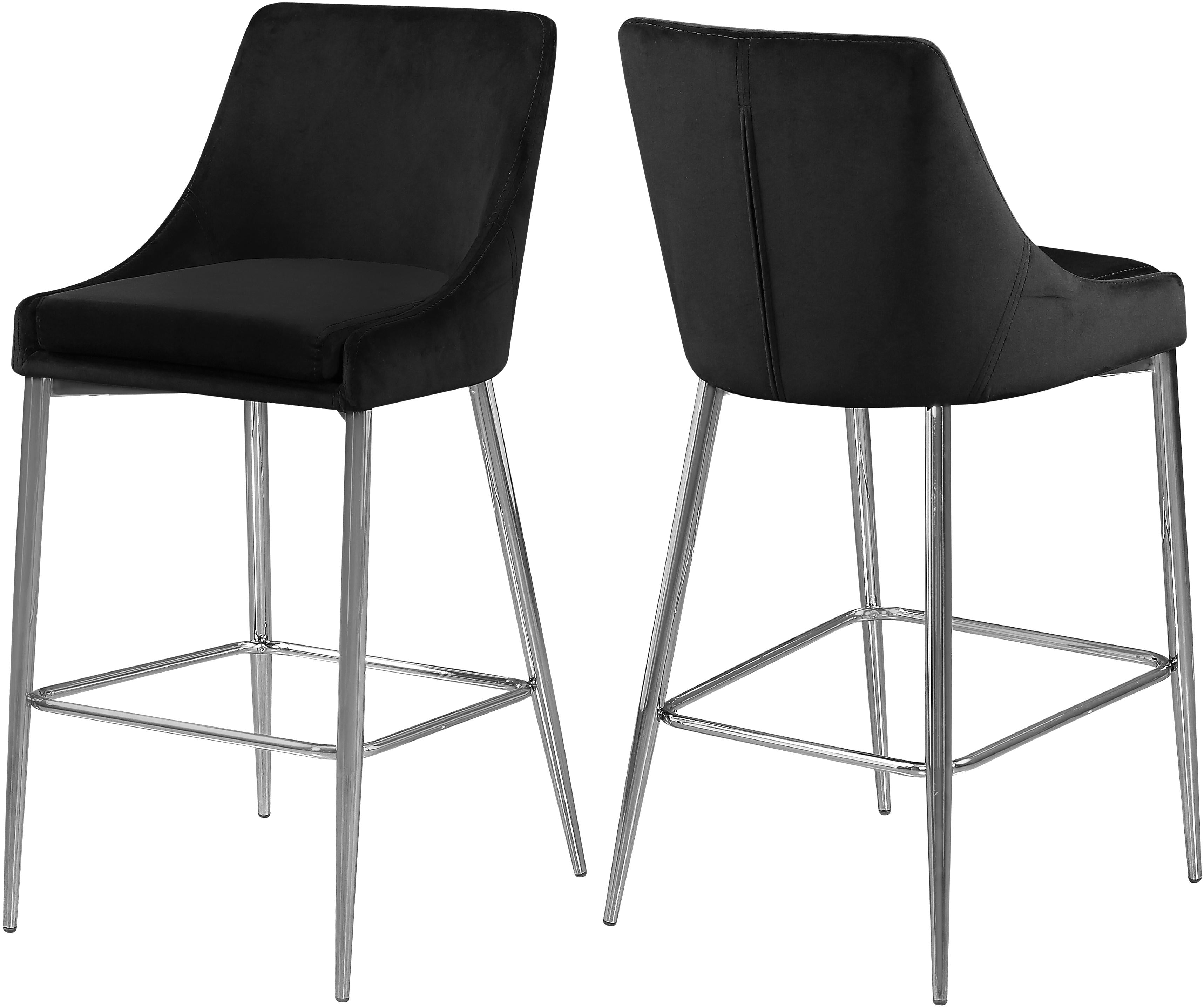 Karina Black Velvet Stool - Luxury Home Furniture (MI)