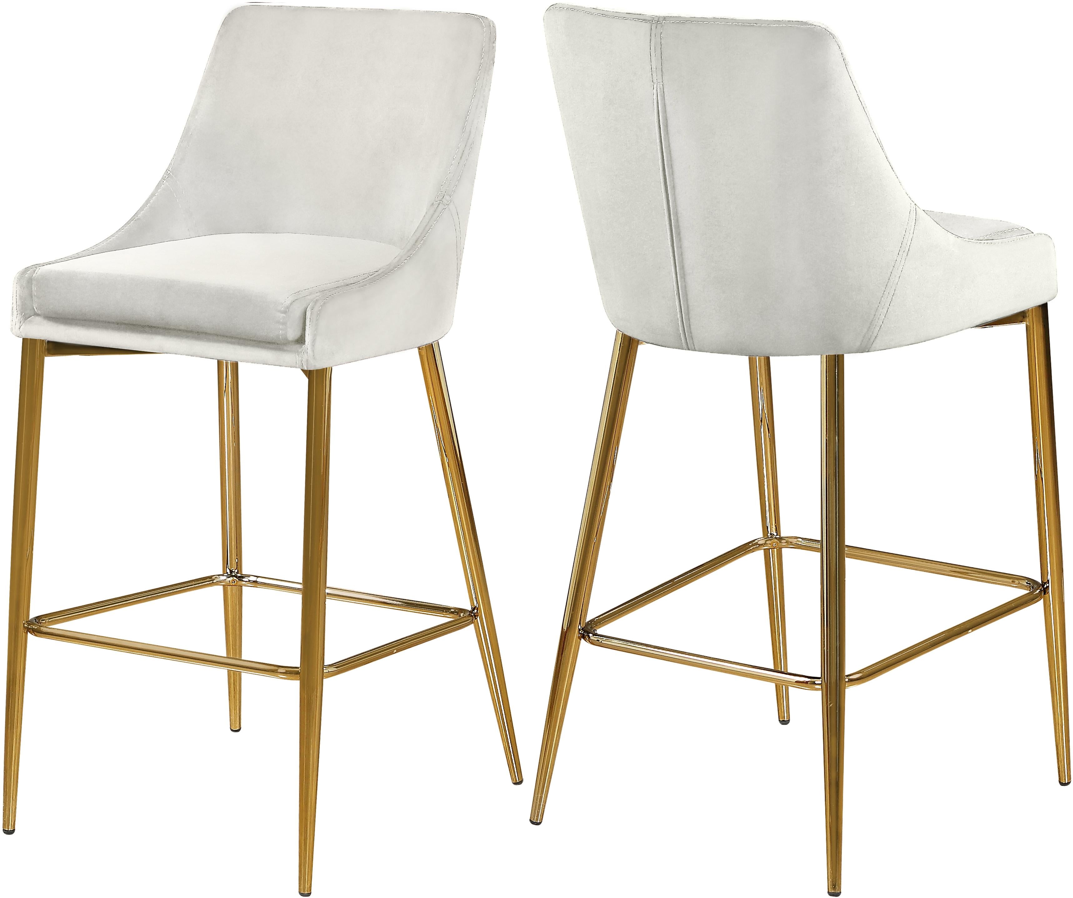 Karina Cream Velvet Stool - Luxury Home Furniture (MI)